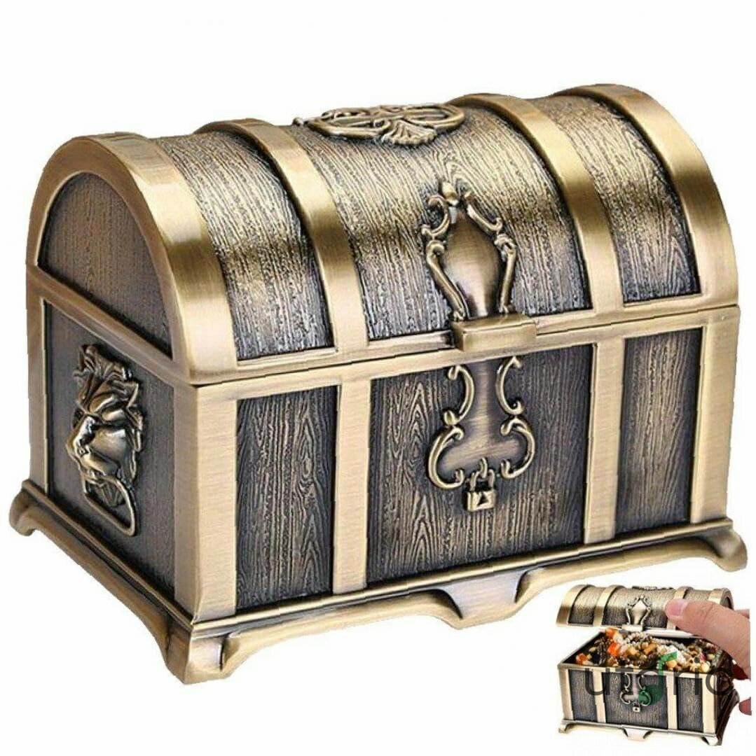 海賊箱 亜鉛合金ボックス トリンケット ジュエリーストレージケース メタル キー トレジャー トレジャーボックス ホーム デコレーション バースデー パイレーツ 保管ボックス