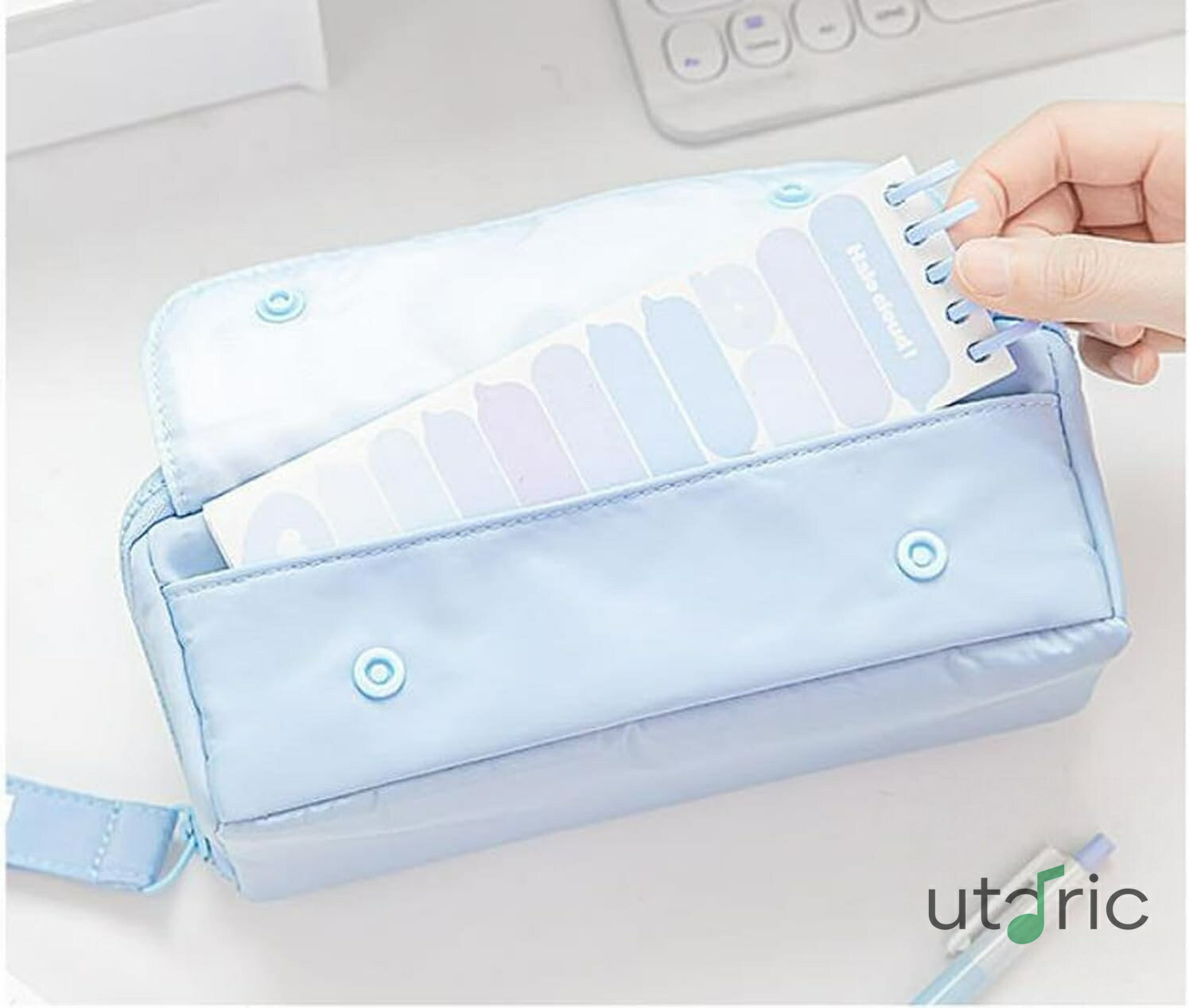 Rakuten - シンプルな学生用文具バッグ、多層、筆箱ポケット、大容量文具箱、多機能ツール筆箱、小学生、高校生、大学生、男の子、女の子、子供、サラリーマン、ビジネスキャンバス (ピンク)