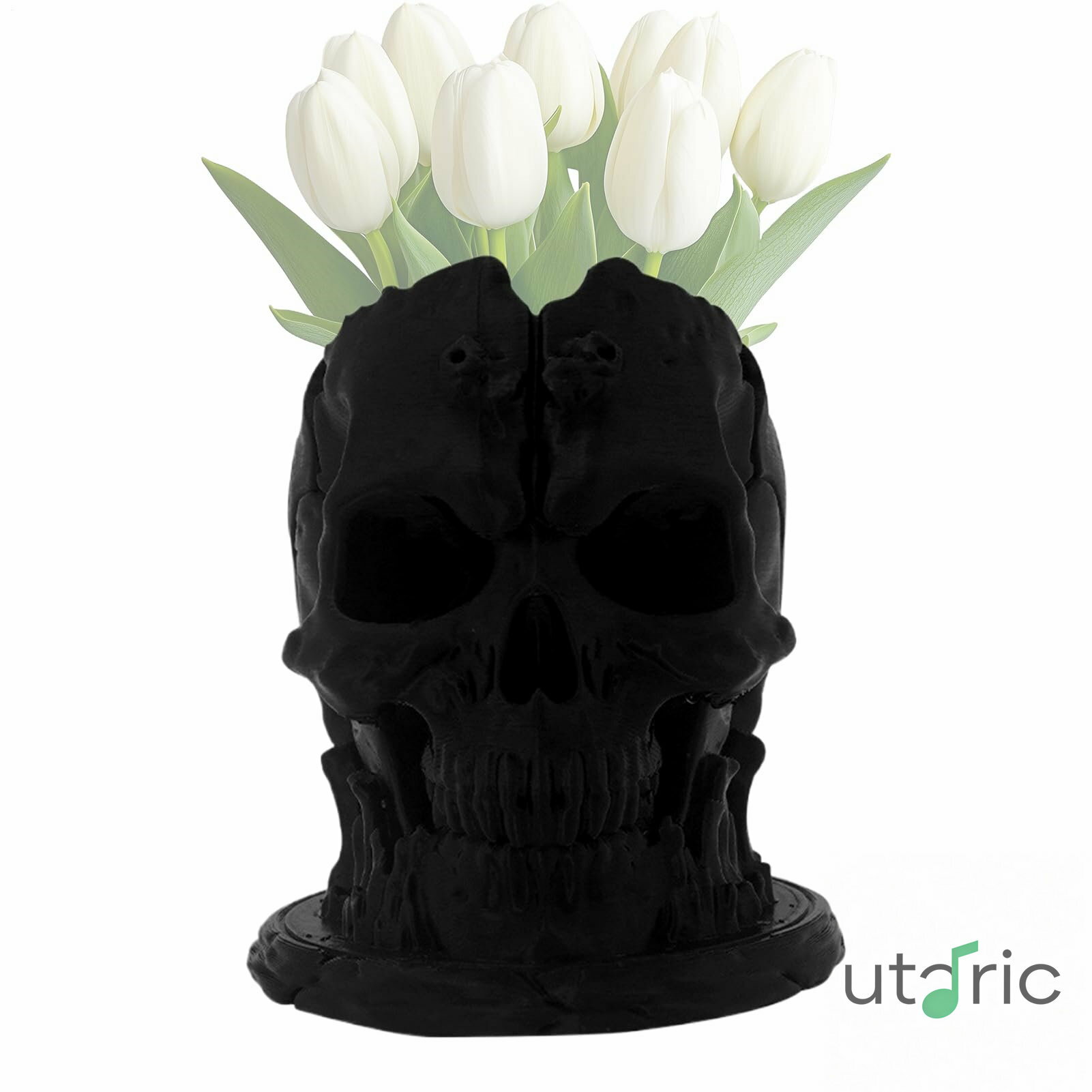 ゴシック・メイクアップ収納オーガナイザー - スカル歯ブラシスタンド ゴシック調 - ゴシック 収納ボッ..