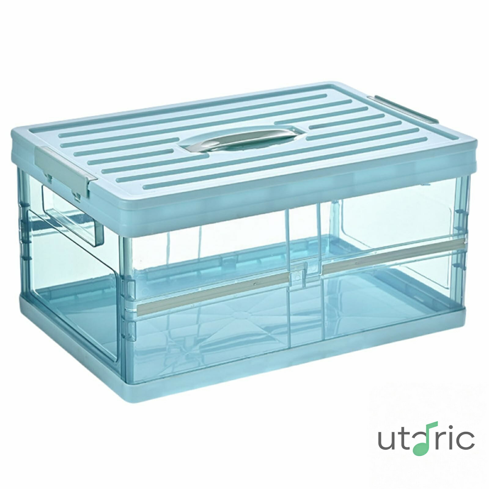 乐天商城 - 収納ボックス 収納ケース コンテナ 衣装収納ケース ストレージボックス折りたたみ収納ケース ふた付き プラスチックケース 衣装収納 取っ手付き 透明 おしゃれ 大容量 多機能 防塵 防カビ 軽量 持ち運び便利 家庭用 オフィス用 (A)