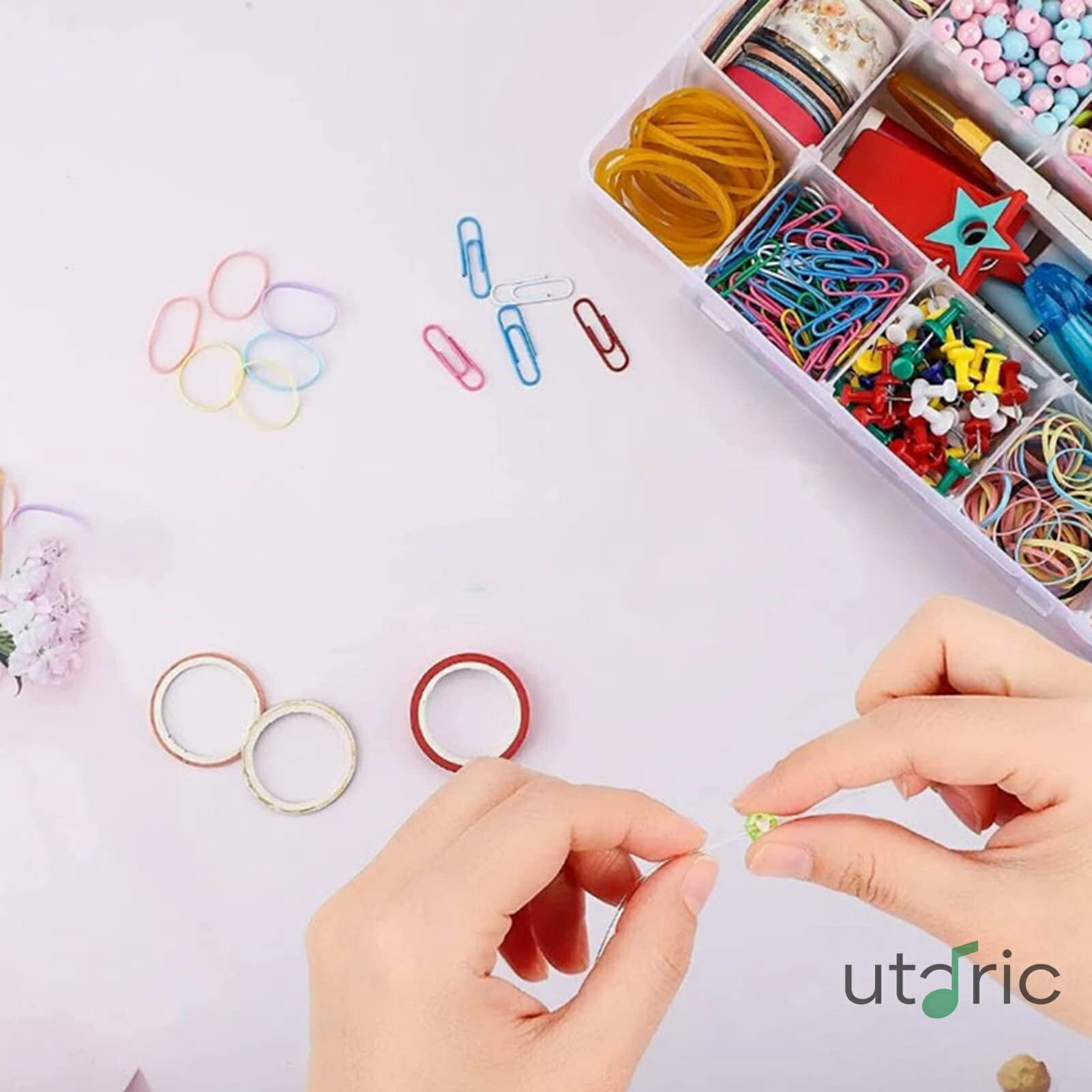 Rakuten - クリア蓋 15グリッド 取り外し可能なプラスチックオーガナイザー収納ボックス ビーズジュエリーツール用