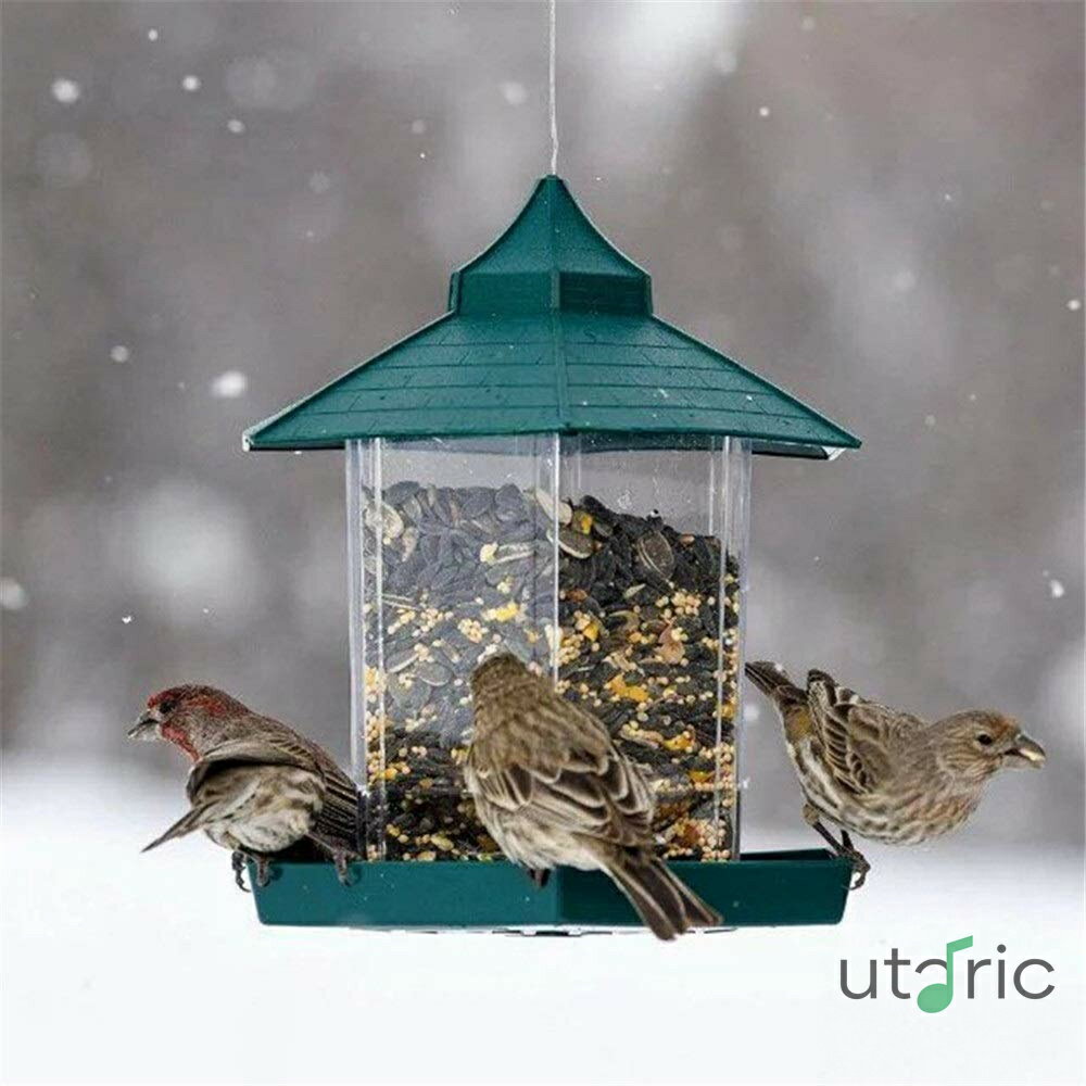 乐天商城 - 鳥の餌箱 ふた野鳥シードフィーダー付きのバードフィーダー屋外防水マルチスロット穀物ストレージバケツ 生鮮食品を提供する (色 : Multi-colored Size : Free size)