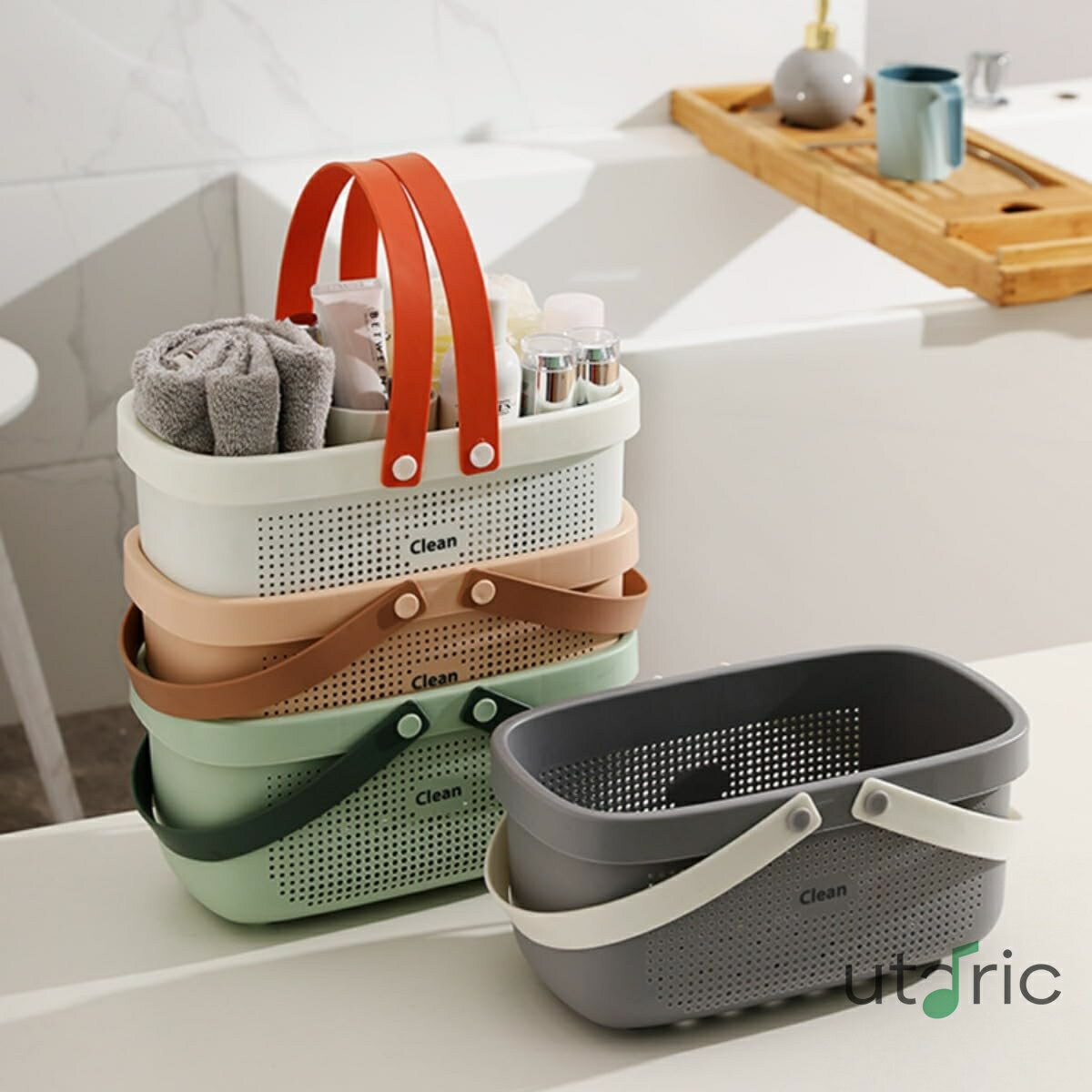 浴室用 シャンプー お風呂かご 収納ボックス 手提げ お風呂セット 銭湯 ミニバスケット かご おしゃれ 浴室用 バス用品収納 ソフトシリコンハンドル 温泉 ポーチ 化粧 入れ バスルーム 多機能 収納かご 小物収納 省スペース 便利 家庭用 寮 ピクニック