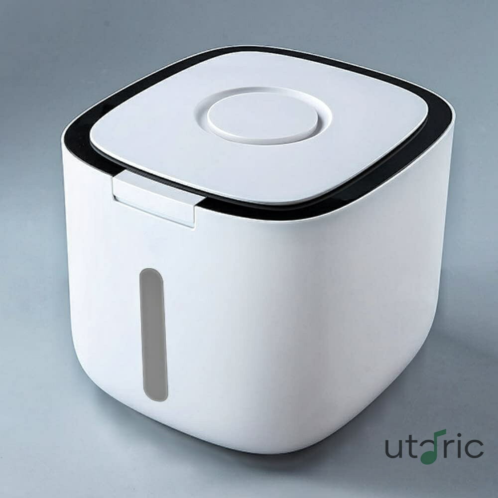 乐天商城 - 保存容器 フード容器 密閉 フードストッカー 収納ボックス ペット餌入り 真空 プラスチック フレッシュ セーブ 半透明 餌収納 大容量 乾燥 防塵 防湿 防虫 消臭 貯蔵タンク 餌収納 湿気防止 軽量 丈夫 台所用おけ (5L グレー)