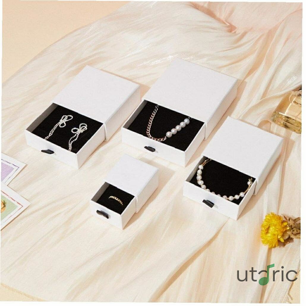 ジュエリーボックス ペンダント ネックレス用 イヤリング用 ギフトボックス スポンジ付き 引き出し リ..