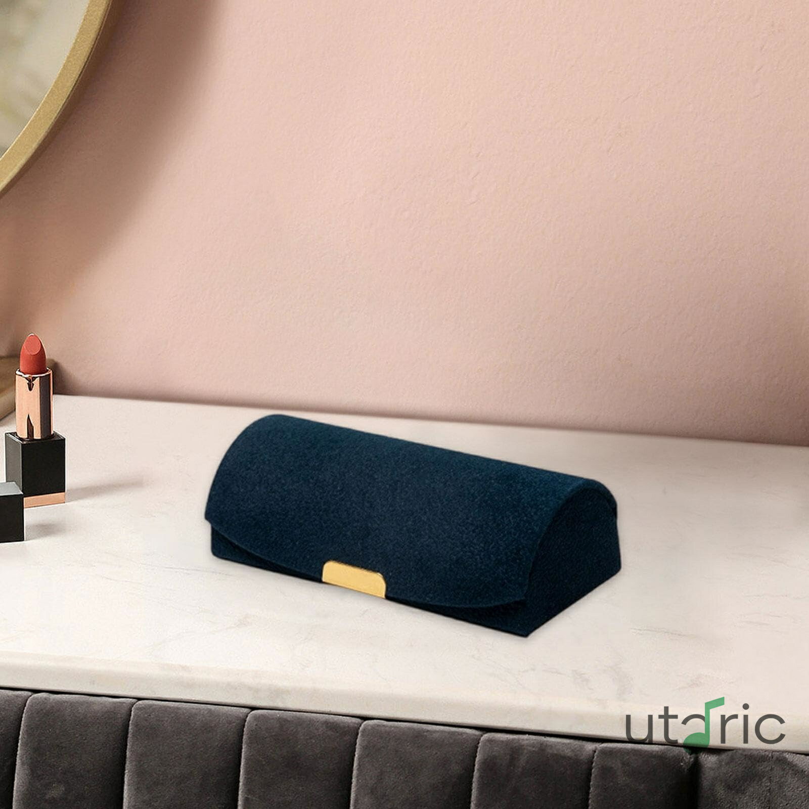 Rakuten - 旅行用ジュエリーボックス ポータブル 防塵 整理容器 ジュエリーホルダーケース 収納ボックス ブレスレット イヤリング スタッド用 青