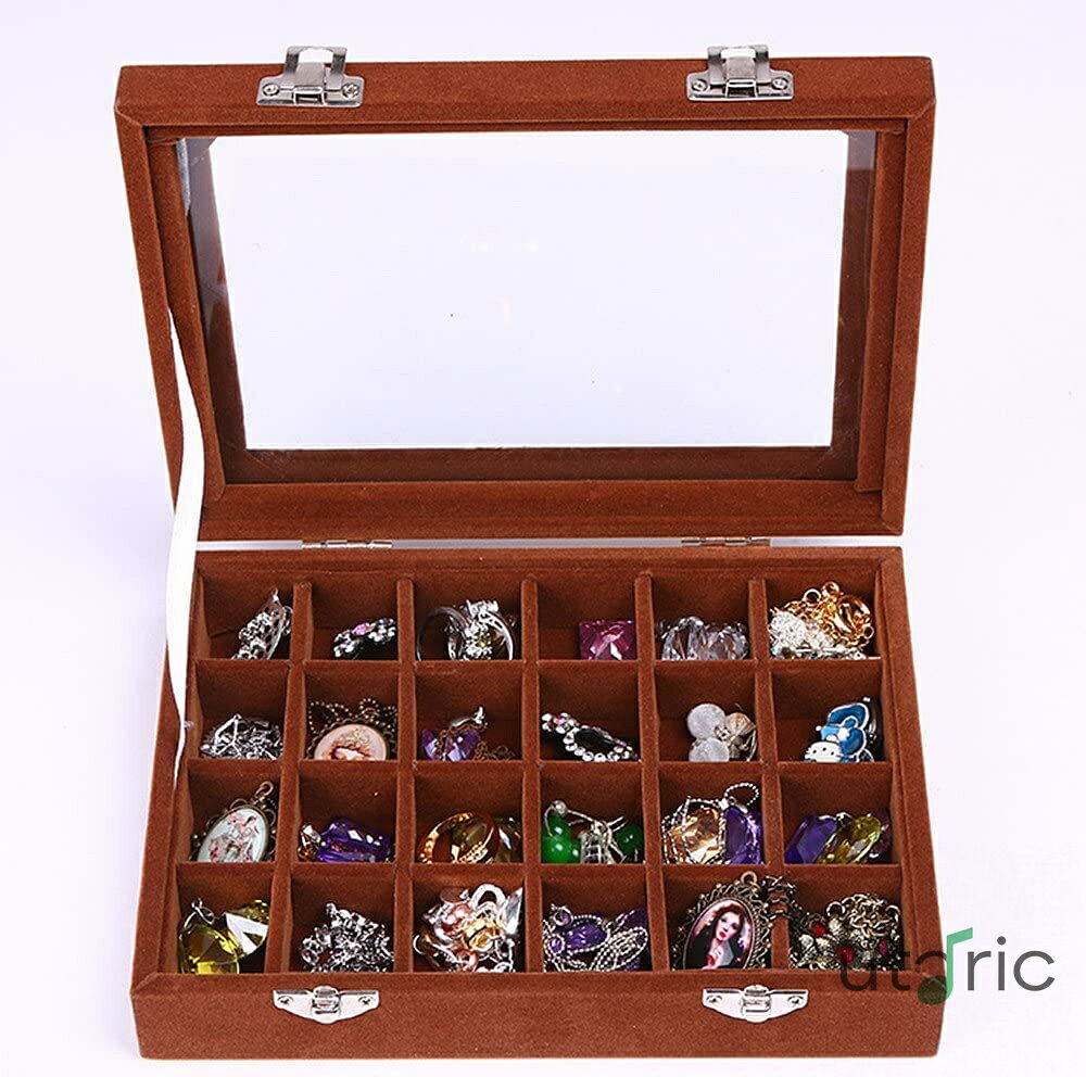 Rakuten - ピアス ケース ピアス 収納 アクセサリーボックス ベルベット調 ジュエリーケース 耳飾り ピアス 指輪 ディスプレイ収納ケース