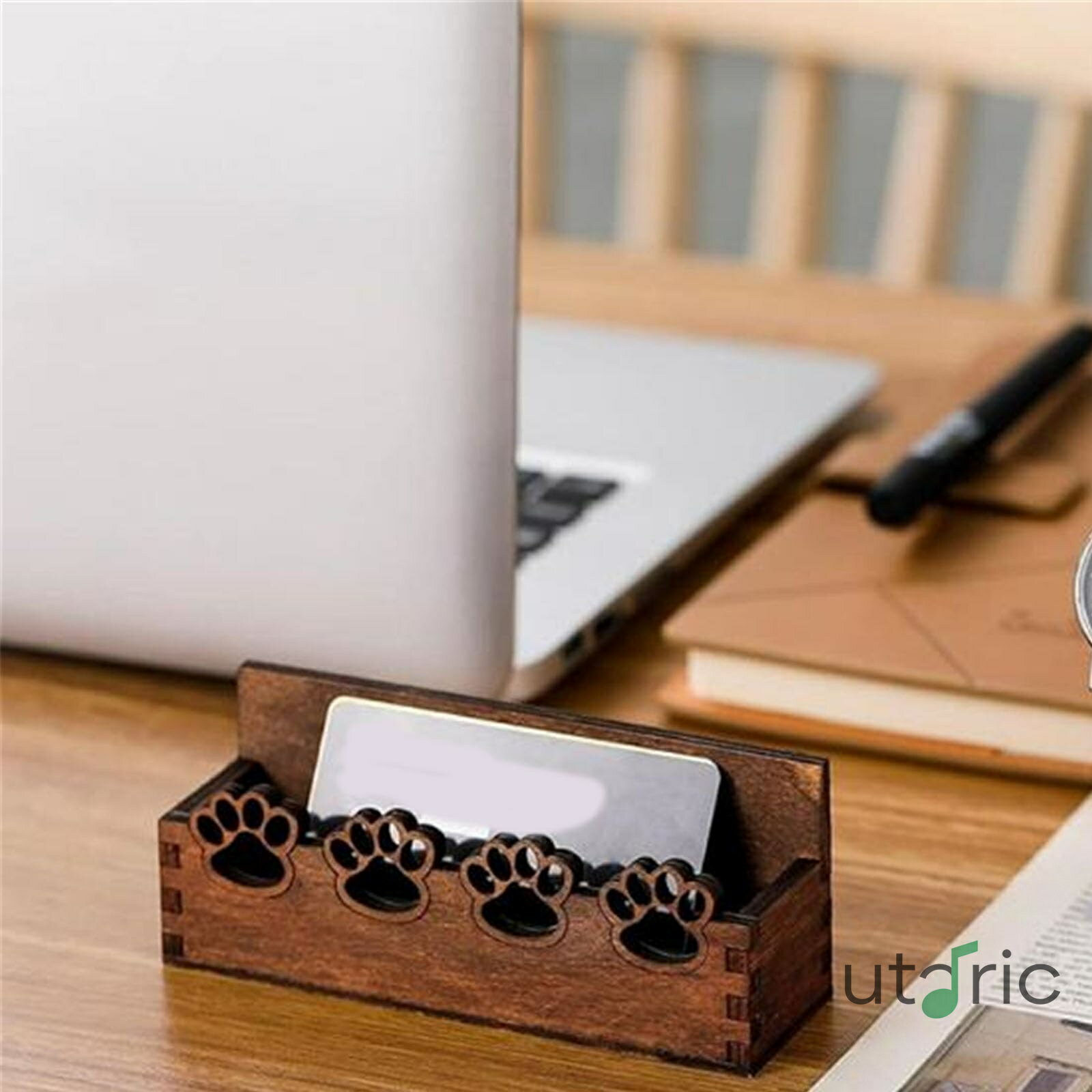 名刺立て 名刺スタンド 名刺入れ 机上 クリエイティブな木製名刺ボックス 名刺オーガナイザー カードベース 卓上 オフィス 事務用品