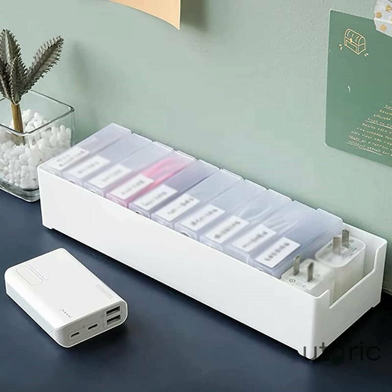 ケーブル収納ケース 大型収納ケース+仕分けの収納箱*10個 ケーブルボックス 仕分けコード巻き取り ケーブル整理 おしゃれ ガジェットケース 収納ボックス 配線 マウス ケーブル パワーバンク 充電器 SDカード イヤホーンコード PC周辺小物用ミニアクセサリーケース コード 家 utaric-10018210 utaric パッケージ画像