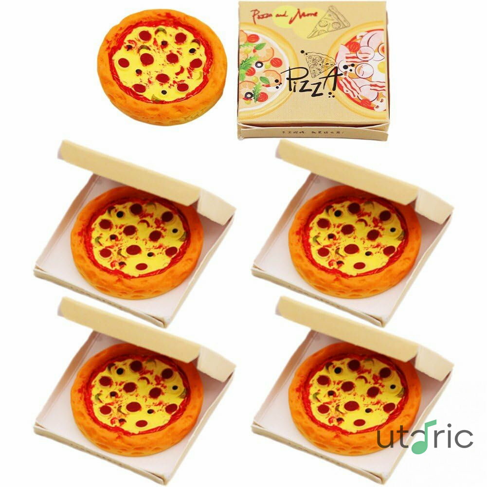 ミニチュアピザ ミニピザ ミニピザモデル 梱包箱付き 食品ふり ドールハウス キッチン装飾用 ドールハウス 5個セット