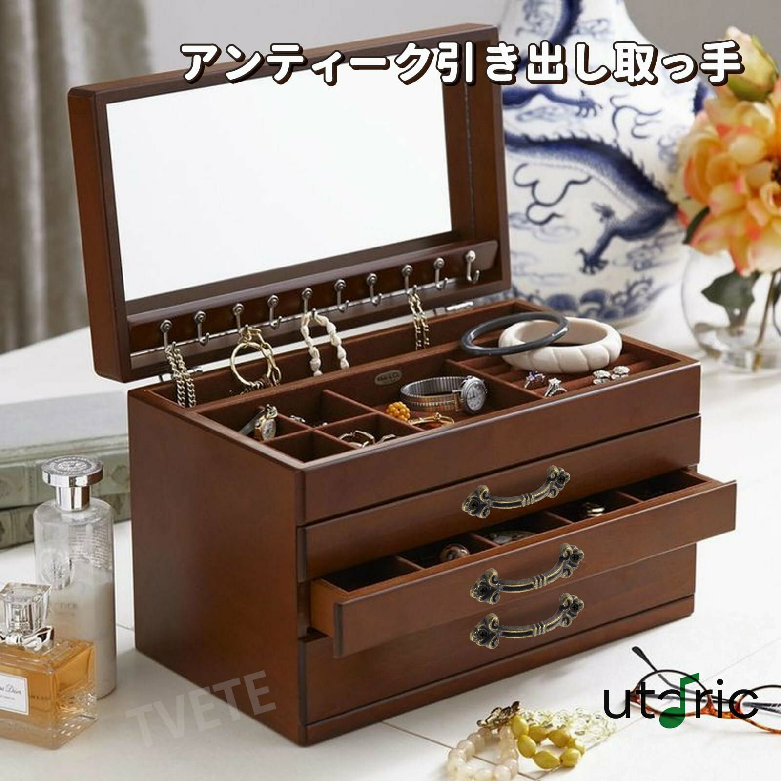 ミニ 取手 プルハンドル アンティーク 取っ手 つまみ 【10個入り】亜鉛合金 アーチ型 引き出し 取っ手 ボックスハンドル レトロ 取っ 手 耐久性 ジュエリーボックス ハンドル用 家具 DIY 取手 付属ネジ アクセサリー （ブロンズ 5x1.5cm） 3