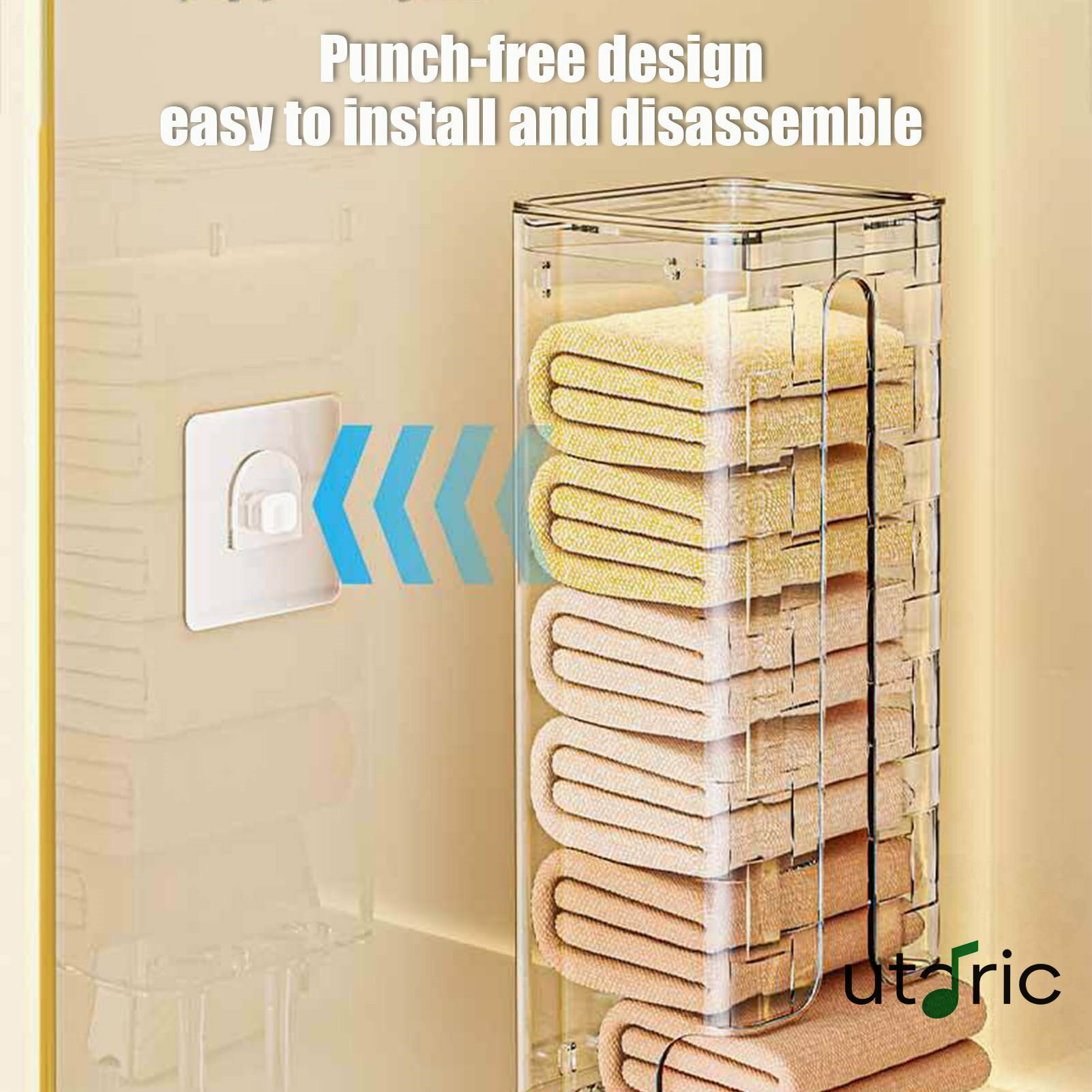 ソックスオーガナイザー 壁にぴったり収まるクローゼットボックス - 穴を開けずに防塵 ソックスホルダーボックス 寝室 ドア付近 洗面所 台所 旅行用 ランドリー