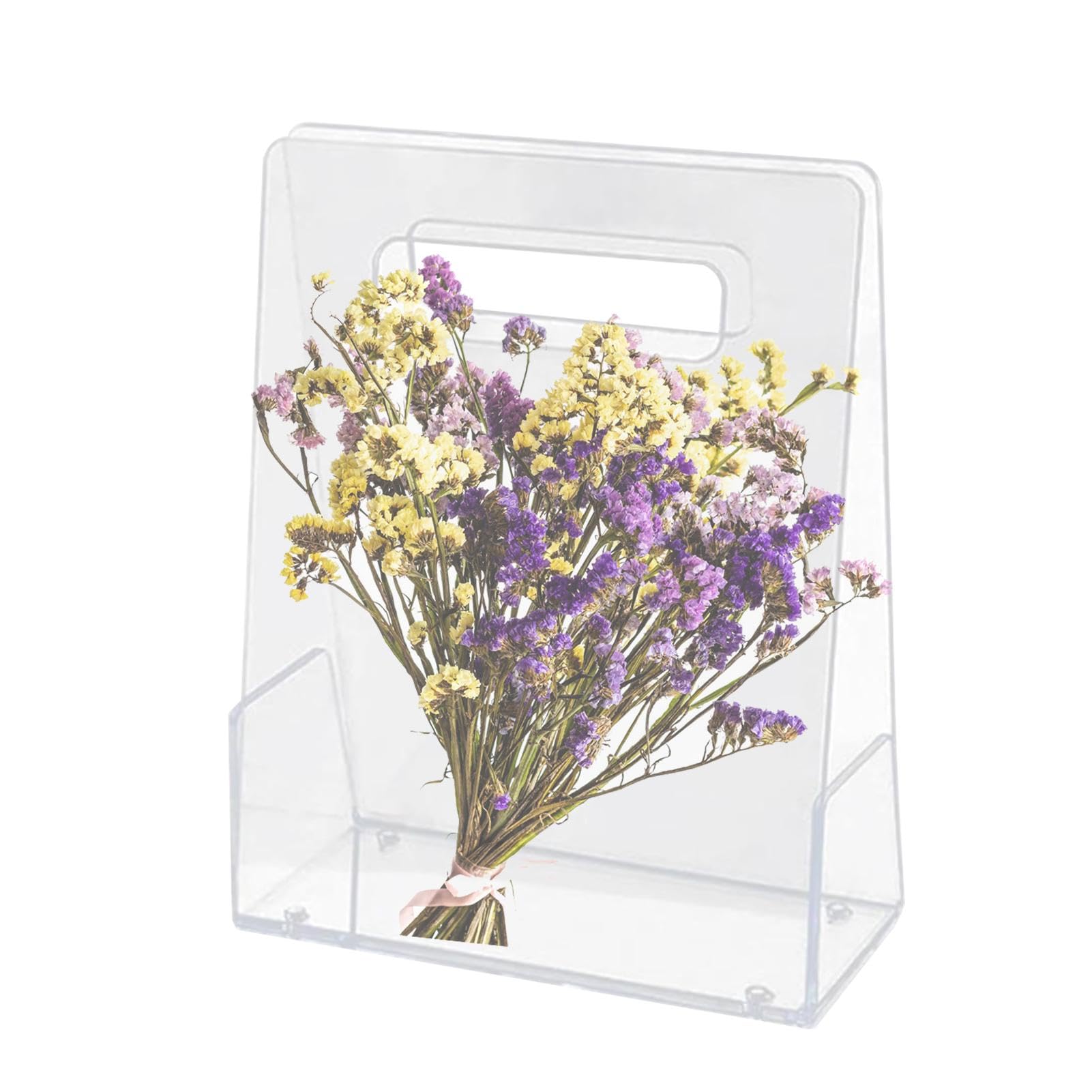 クリアフラワーブーケバッグ、アクリルフラワーバッグ フラワーバッグアクリル透明フラワーボックス | ..