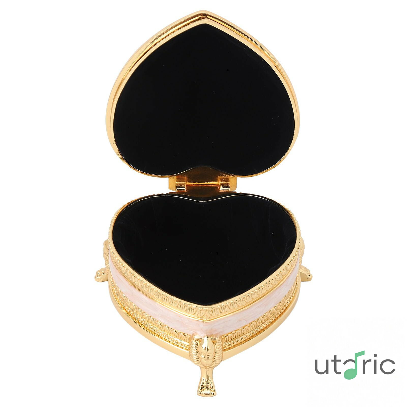 Rakuten - 複雑なハートデザイン ジュエリーボックス 多目的 亜鉛合金 小物入れ オーガナイザー 誕生日用装飾ギフト 絶妙な装飾収納 (レッド)