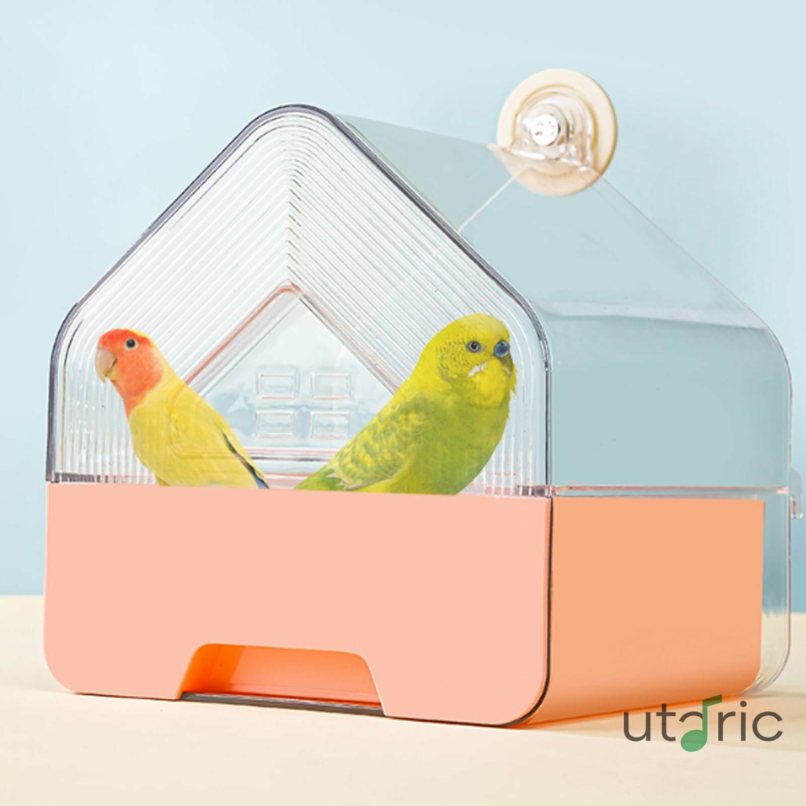 Rakuten - バードケージフィーダー - ケージ用インコ漏れ防止バスタブ | フィンチ コザクラインコ セキセイインコ オウム用の移動式バードフィーダー兼バスタブシャワーボックス