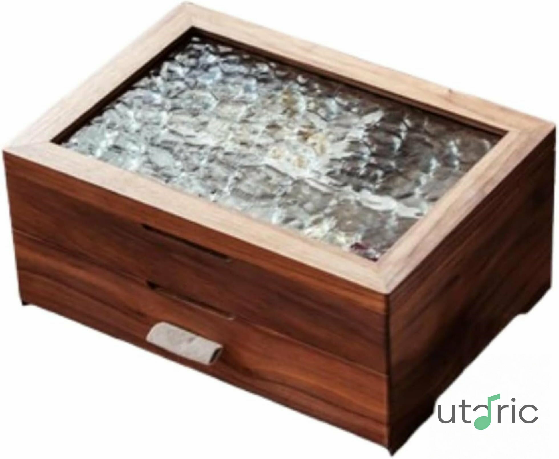 Rakuten - 【】ジュエリーボックス 実木二段式 ガラスフリップトップ付き 簡単使い