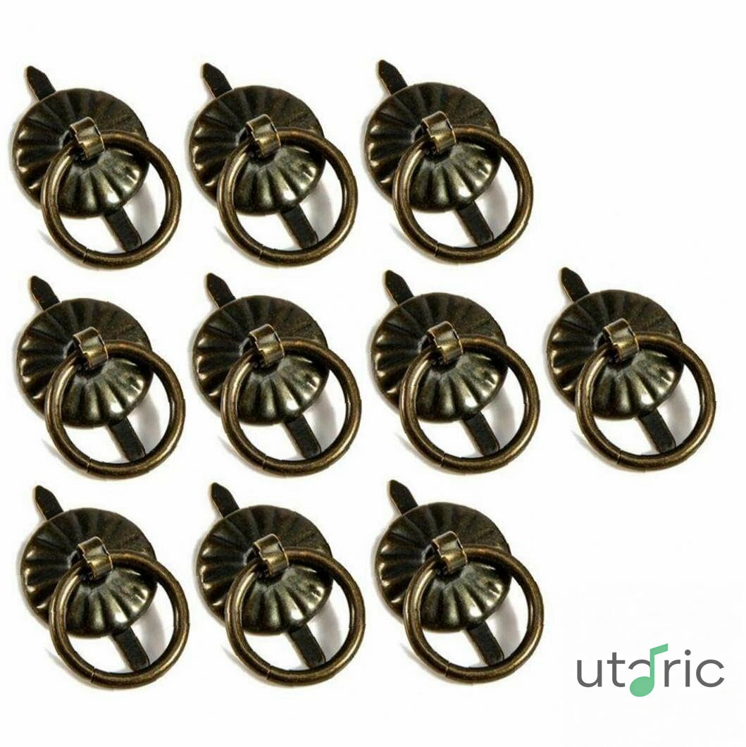 Rakuten - 家具ハンドル アンティーク ブロンズ キャビネット ボックス 引き出し プルハンド ヴィンテージ 木製 ジュエリー ボックスプルノブ ドアリング 10ピース