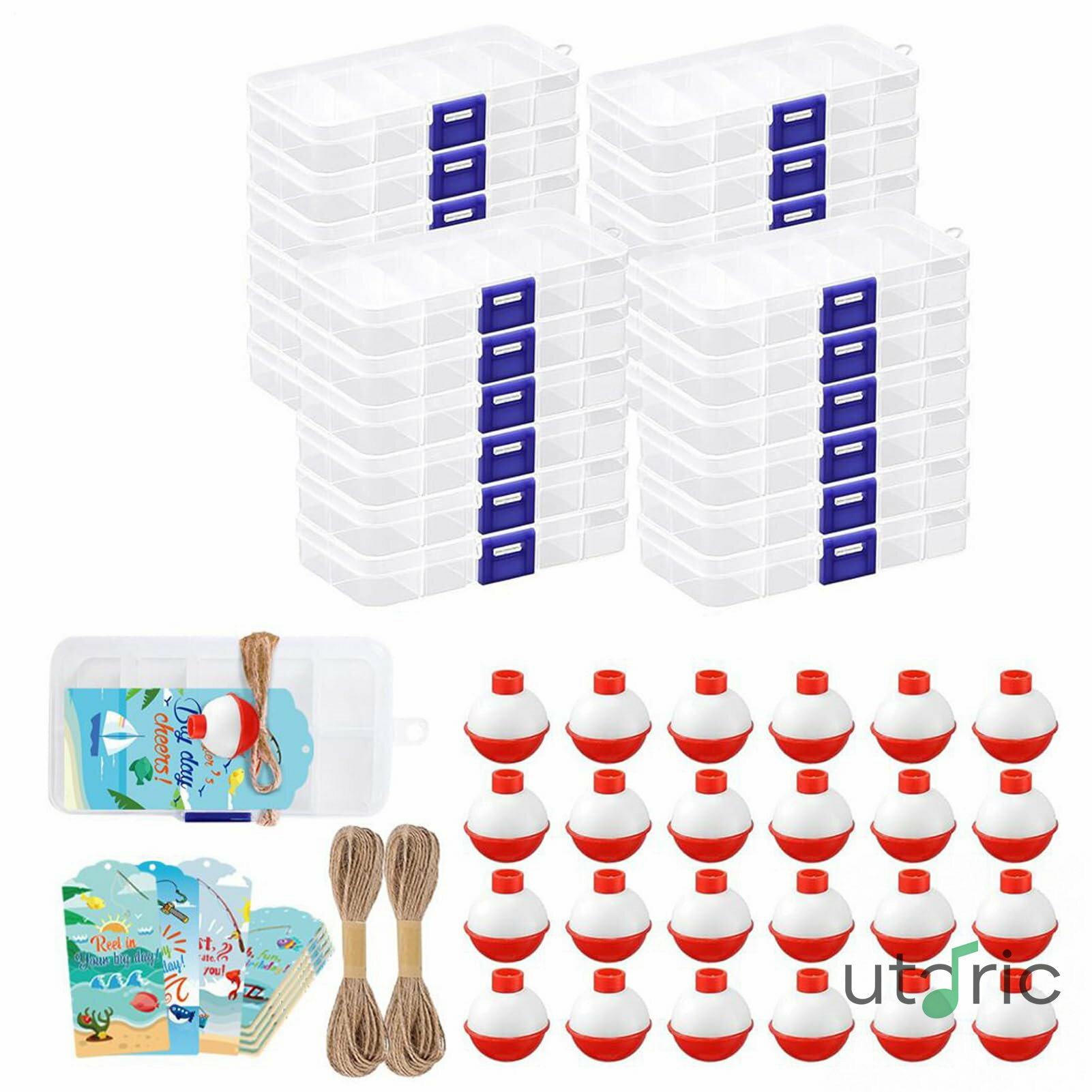 釣りタックルボックス | PVC製フィッシングキャンディ小型タックルボックス 浮きとサンカード付き | 魚..