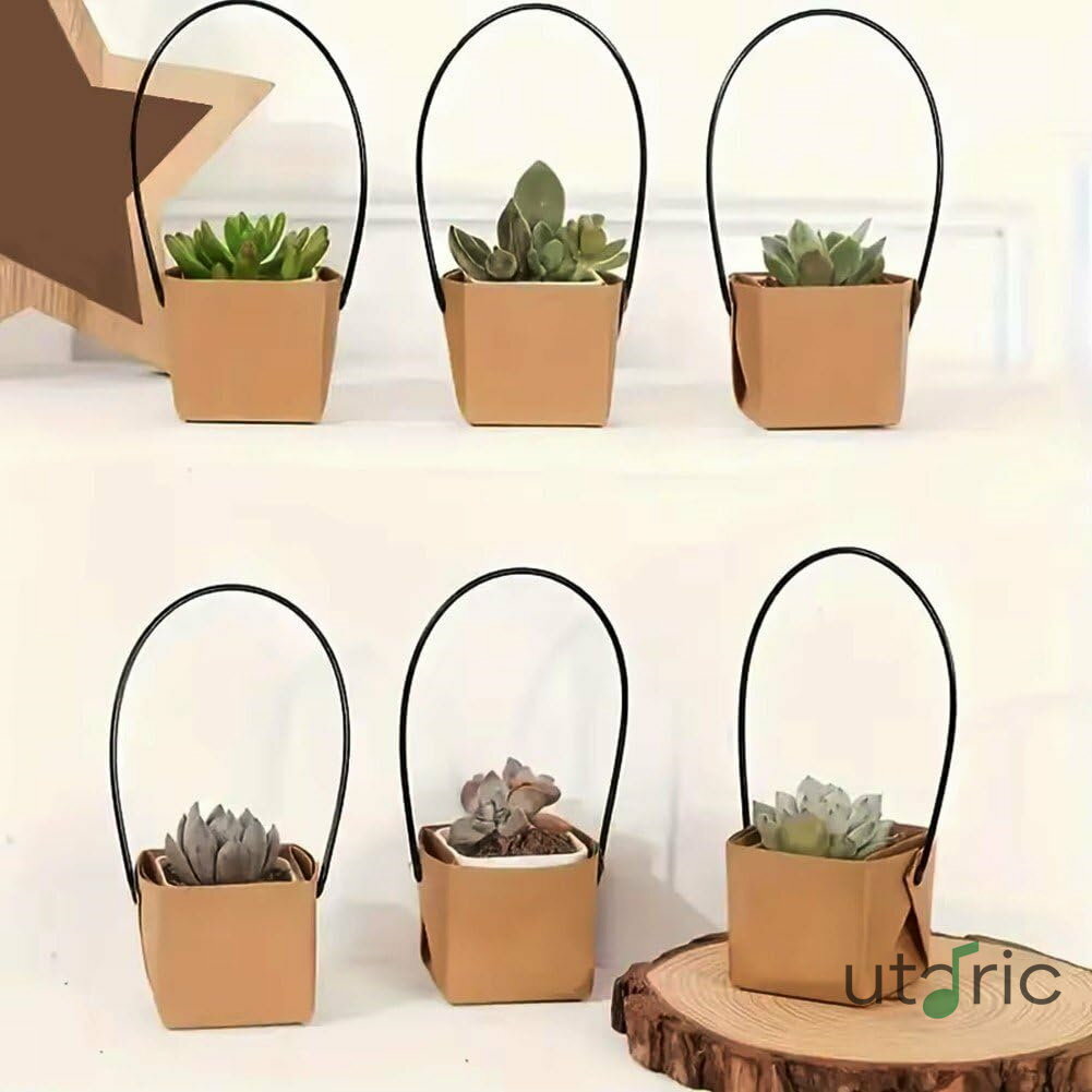 Rakuten - ポットボックス 紙製 ハンドル付き 花屋用包装袋 フラワーアレンジメントボックス ウェディング パーティー 記念品 20個入り