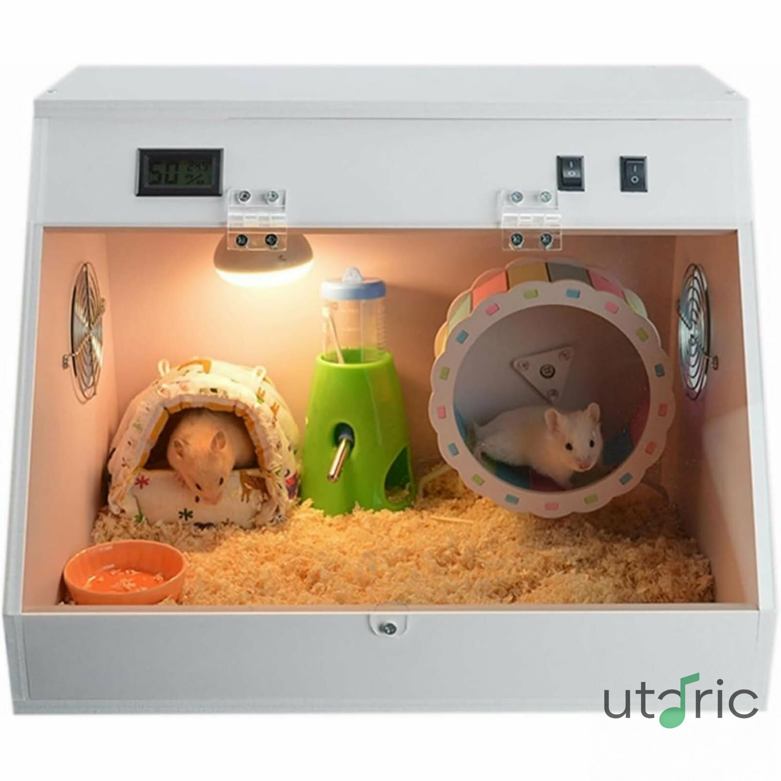 一定温度 飼育室 ぜいたく ミニ ケージ ペットショップ ハムスター ツノカエル ボックス 庭 リス 別荘 ..