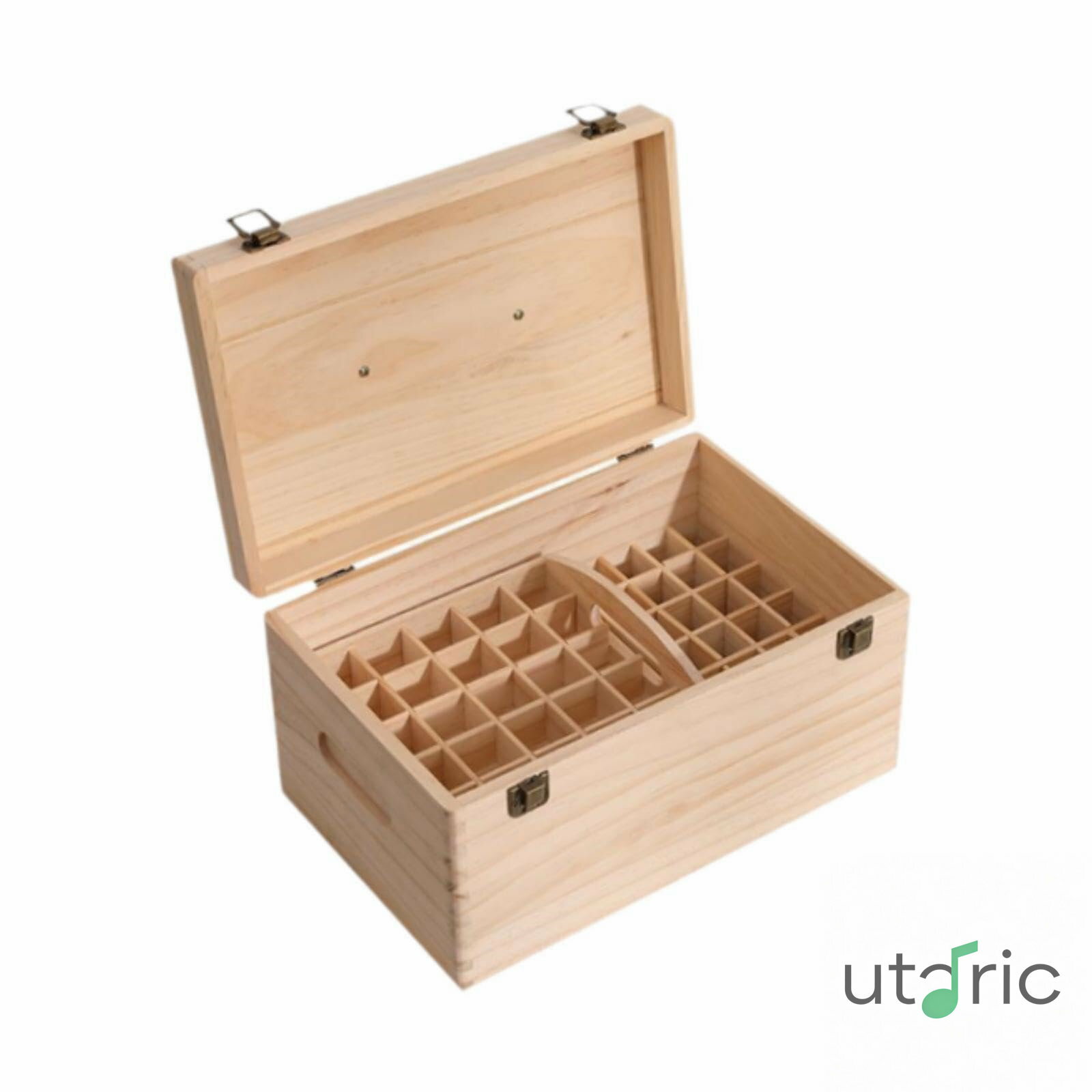 ウッドエッセンシャルオイルストレージボックスエッセンシャルオイルシェルフ74ボトルコンパクトコンテナスパテーブル女性用の長方形オーガナイザー