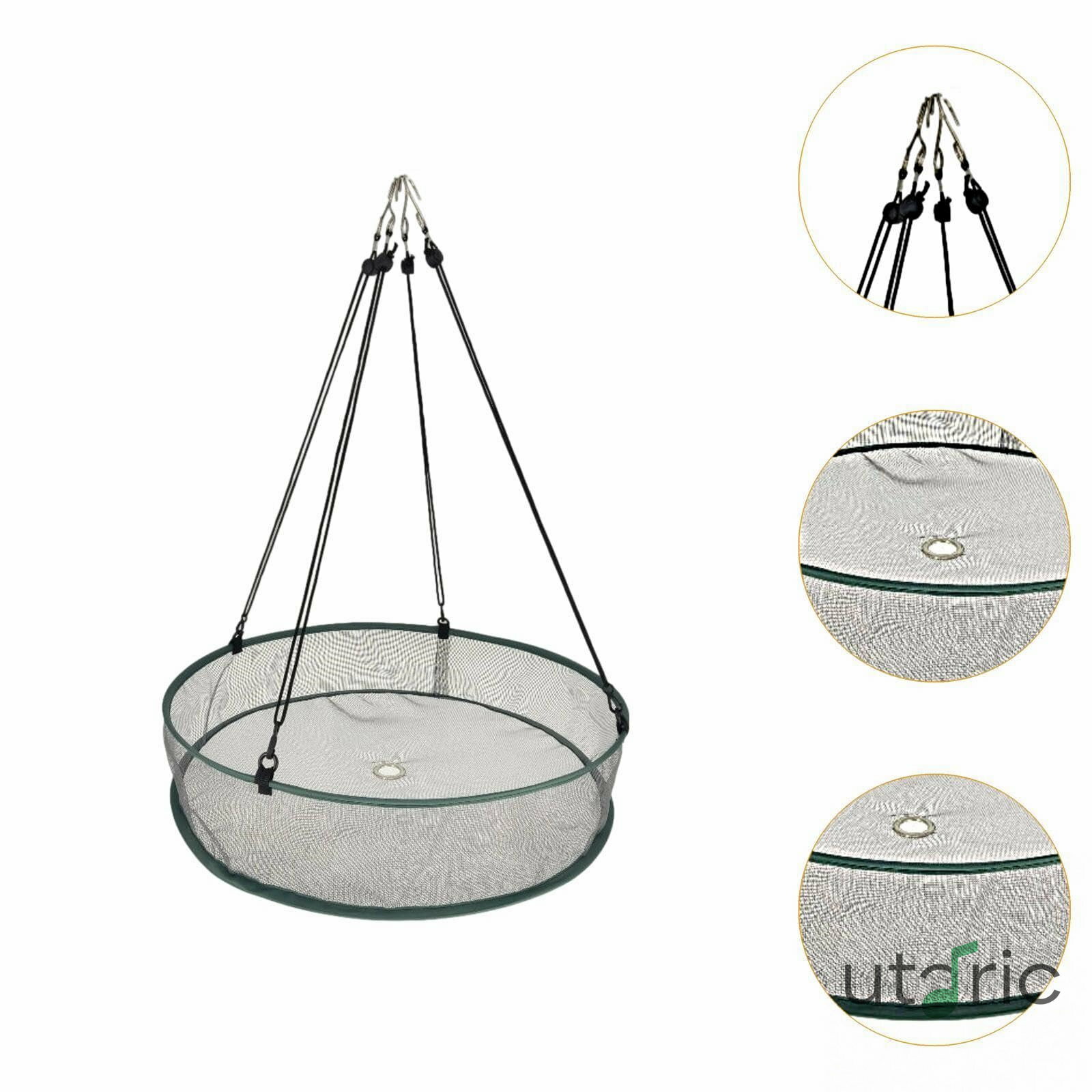 鳥の種用キャッチャートレイ、屋外ガーデンハンギングフープ、農家や庭師向けの餌箱 緑