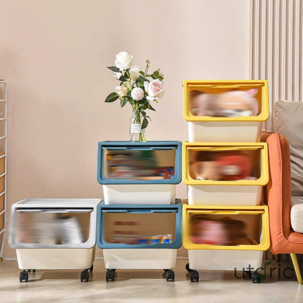 ゴミ箱 おしゃれ フロントオープン 分別 イエロー ダストボックス 積み重ね キッチン スリム シンプル 大容量 ふた付き 縦型 カウンター下 分別シール付き 上や横からかかる雨が中に入って来ない形状で スリム キッチン リビング ペダル