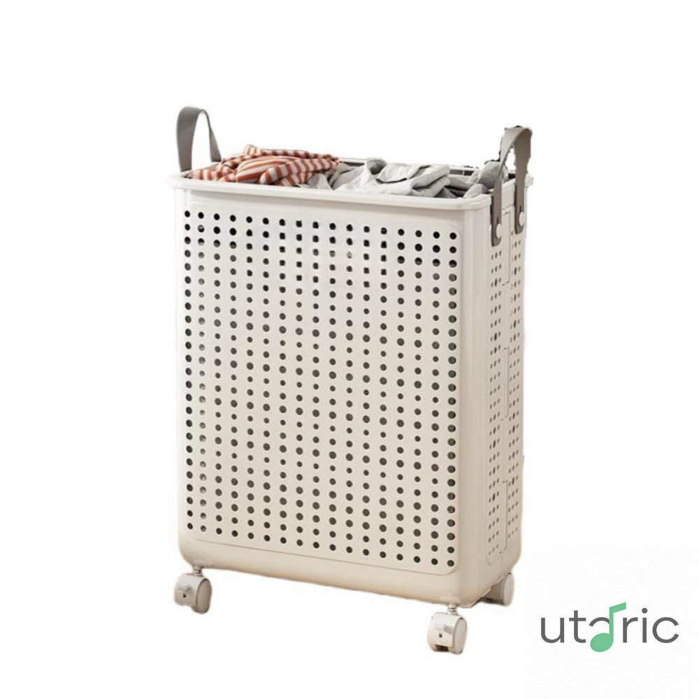 洗濯かご ランドリー バスケット 折り畳み スリム 洗濯カゴ 折りたたみ 洗濯籠 折畳み キャスター付き ..