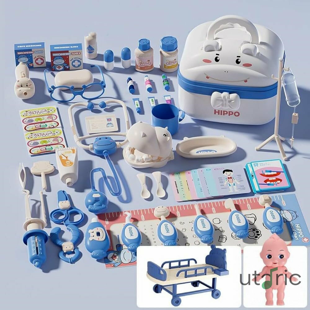 お医者さんセット おもちゃ お医者さんごっこ 知育玩具 60点セット クリスマスプレゼント ままごと 歯医者さんごっこ遊び 収納ボックス付き 光と効果音のツール付き 誕生日プレゼント 入園祝い ピンク(60)(ピンク)