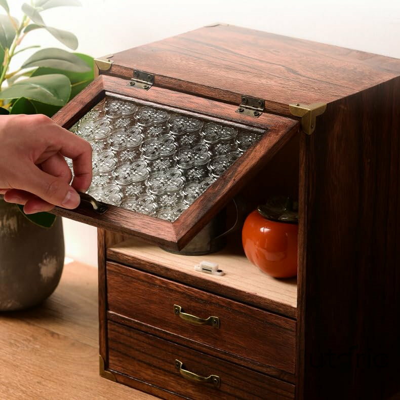 乐天商城 - メイクボックス コスメボックス 木製 引き出し アンティーク ジュエリーボックス コスメ 化粧品 メイク道具 収納 卓上小物収納ボックス デスクトップオーガナイザー 大容量 多機能 化粧品収納 スタイル