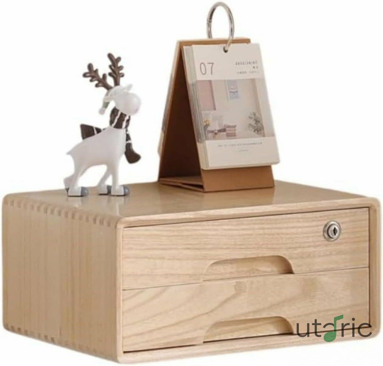 Rakuten - ファイルキャビネット 木製 レターケース 収納ボックス 大容量 卓上収納オーガナイザー 引き出し 鍵付き 雑貨 A4トレー 新聞 雑誌 多用途 オフィス 寝室 リビング収納 家庭用 オフィス用 (4 階 くるみいろ)