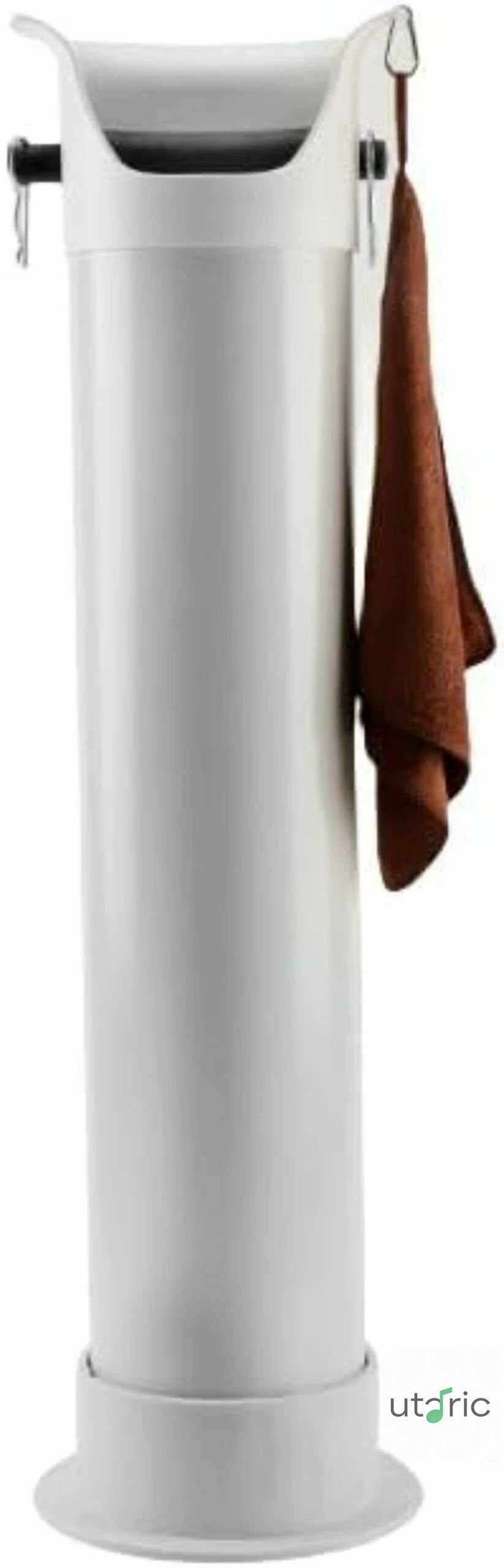 エスプレッソグラウンド用の商用ノックボックス、フロアスタンディングノックボックスコーヒーグラインドコレクションダンプビン取り外し可能な滑り止めベース付き (ホワイト)