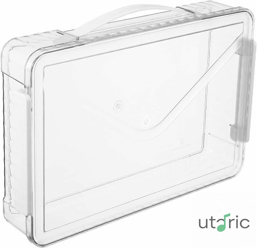 Rakuten - 2x書類収納ケース A4 紙の保管 透明ファイルボックス ドキュメントケース プラスチック ファイルボックス 収納ケース クリアケース 蓋付き 持ち手 防水 保管 整理