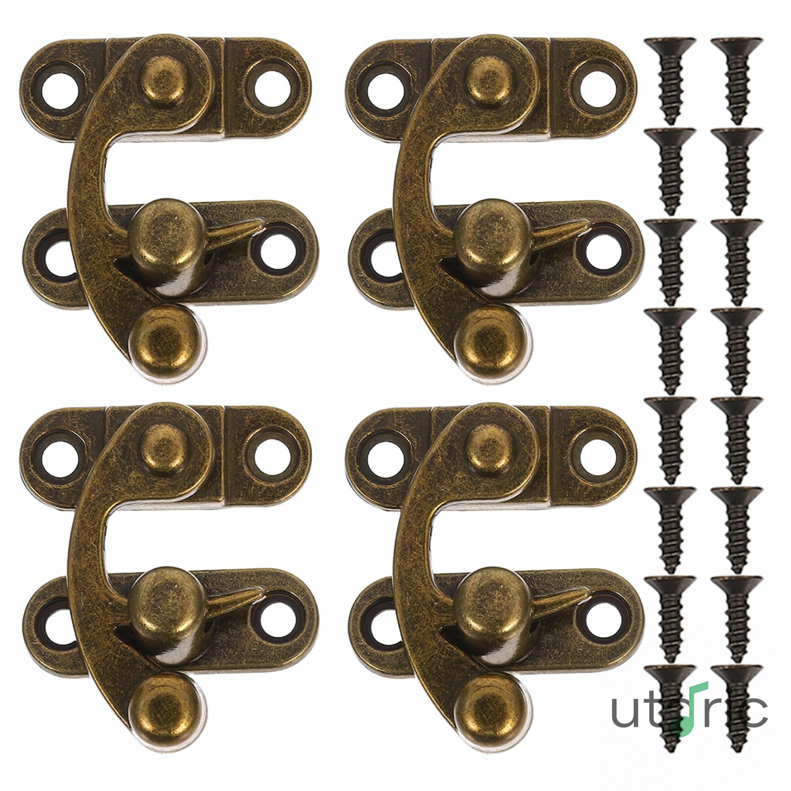 Rakuten - 8個の掛け金ラッチ：亜鉛合金ブルホーンロック - 木箱、ジュエリーボックス、 ケース用のヴィンテージ掛け金ラッチ - チェストハードウェア
