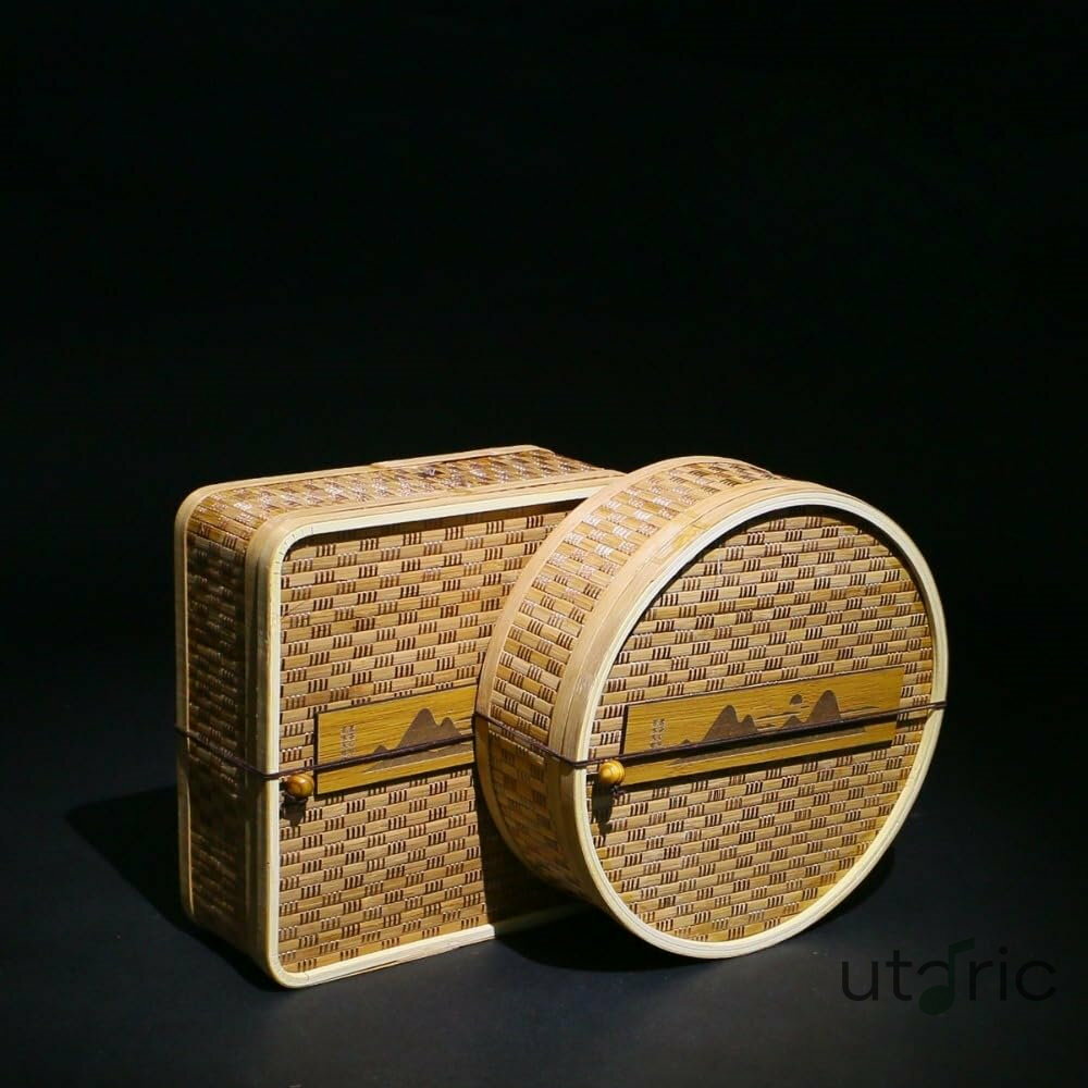 乐天商城 - プーアル茶の手作り竹箱包装ユニバーサル白茶紅茶茶包装ギフトボックス空箱 (四角い竹箱)