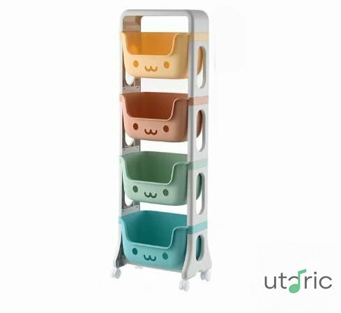 おもちゃ 棚 収納ワゴン おもちゃ箱 絵本棚 絵本ラック クリスマスプレゼント バスケットマス 大容量 ストッパー付き キッズ収納 キャスター付き 雑誌収納、可愛い/キッズ/おしゃれ 子ども 子供部屋 小物 収納 (2階建て)