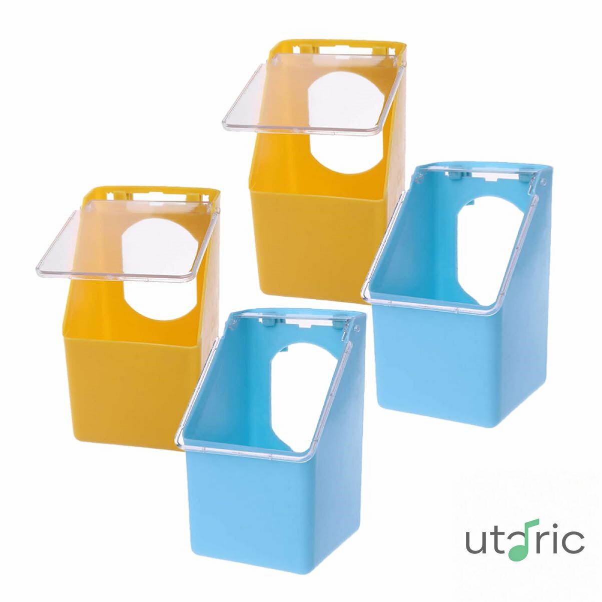 4個 ハンギングボックスフードタンクシンク ために 庭の鳥の餌箱