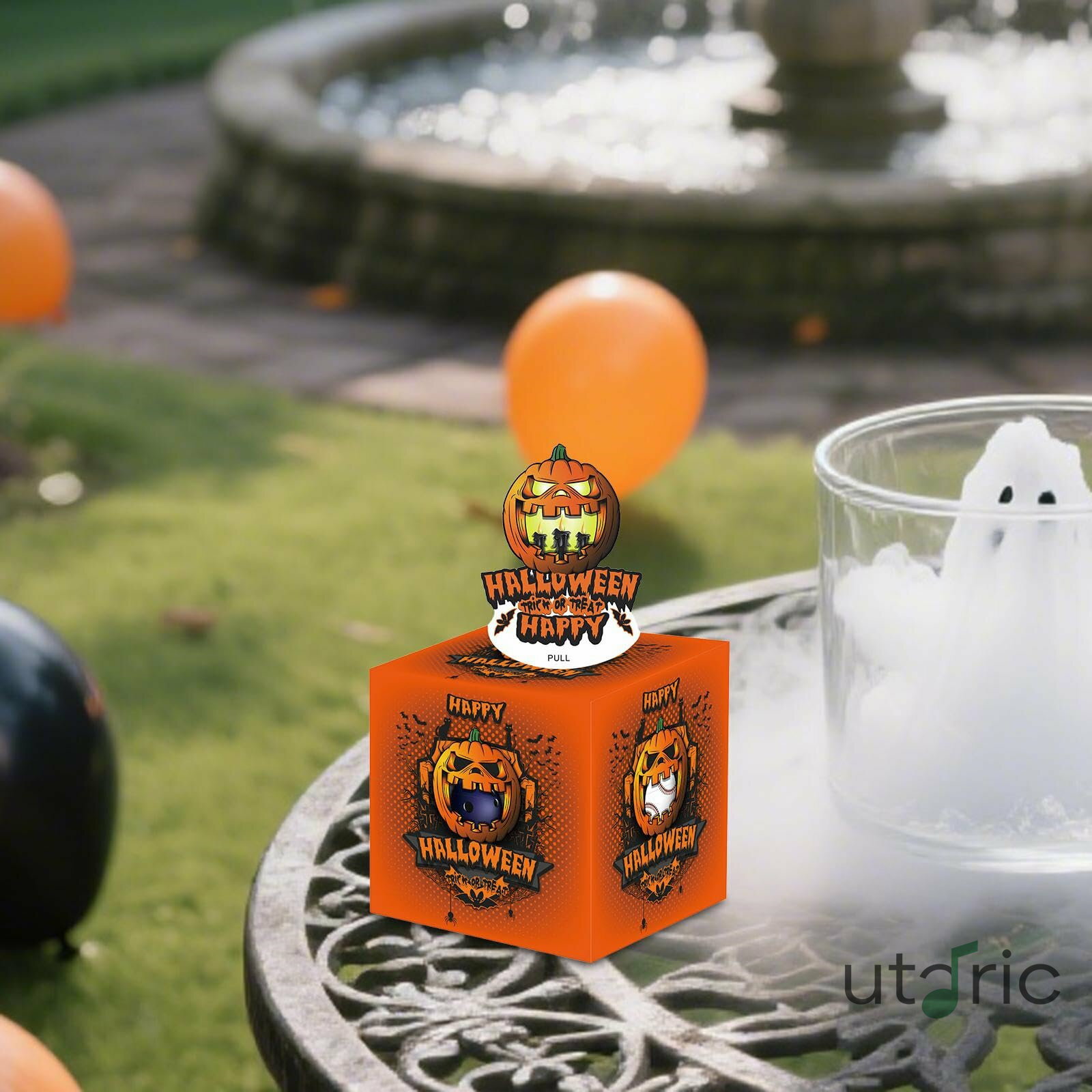 ハロウィン貯金箱 透明バッグ50個付き DIYセット 楽しいパーティーの記念品 現金ギフト 引き出し式貯金箱 子供 大人用