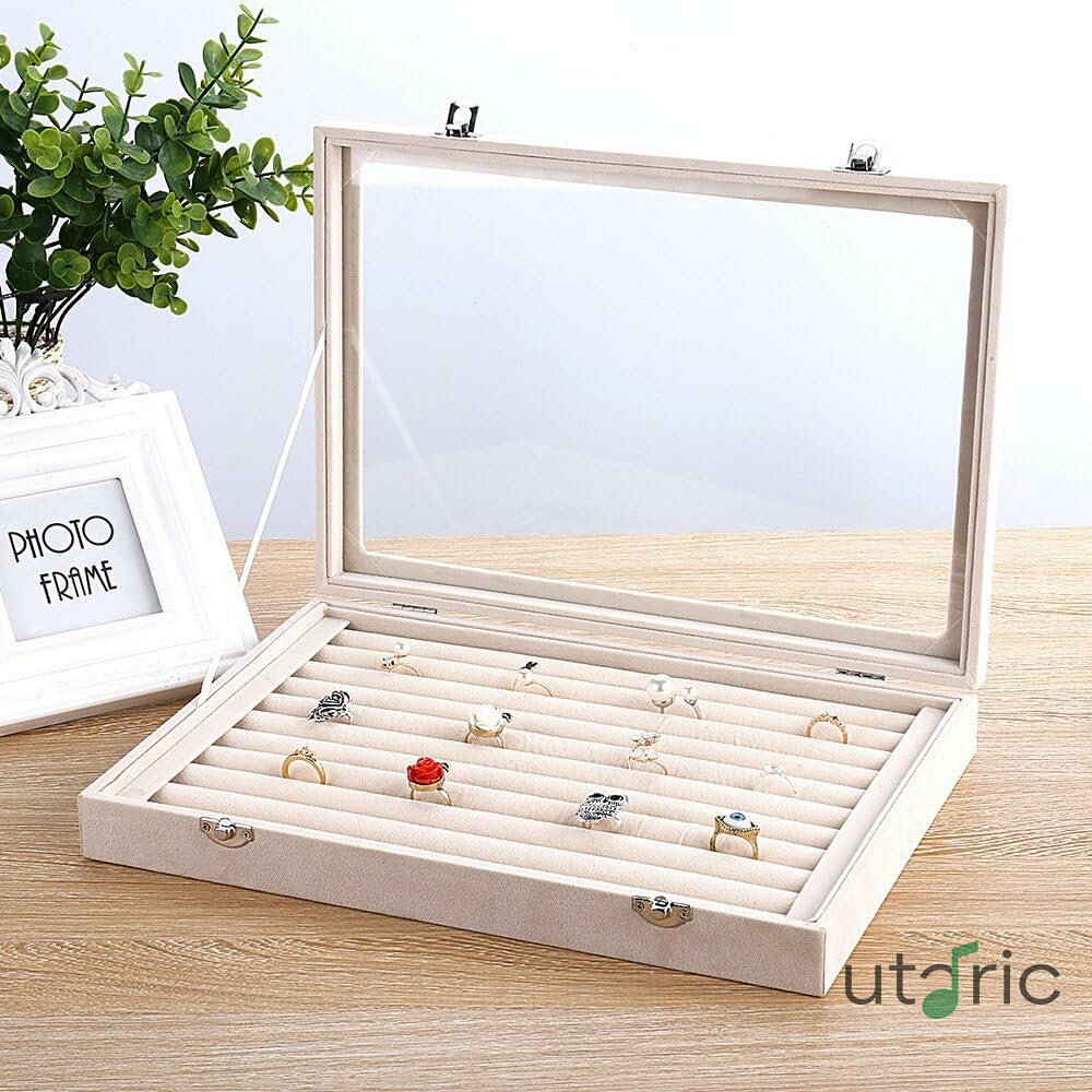 Rakuten - [] リングケース 指輪 ベルベット調 アクセサリーボックス ジュエリーボックス ディスプレイ収納ケース