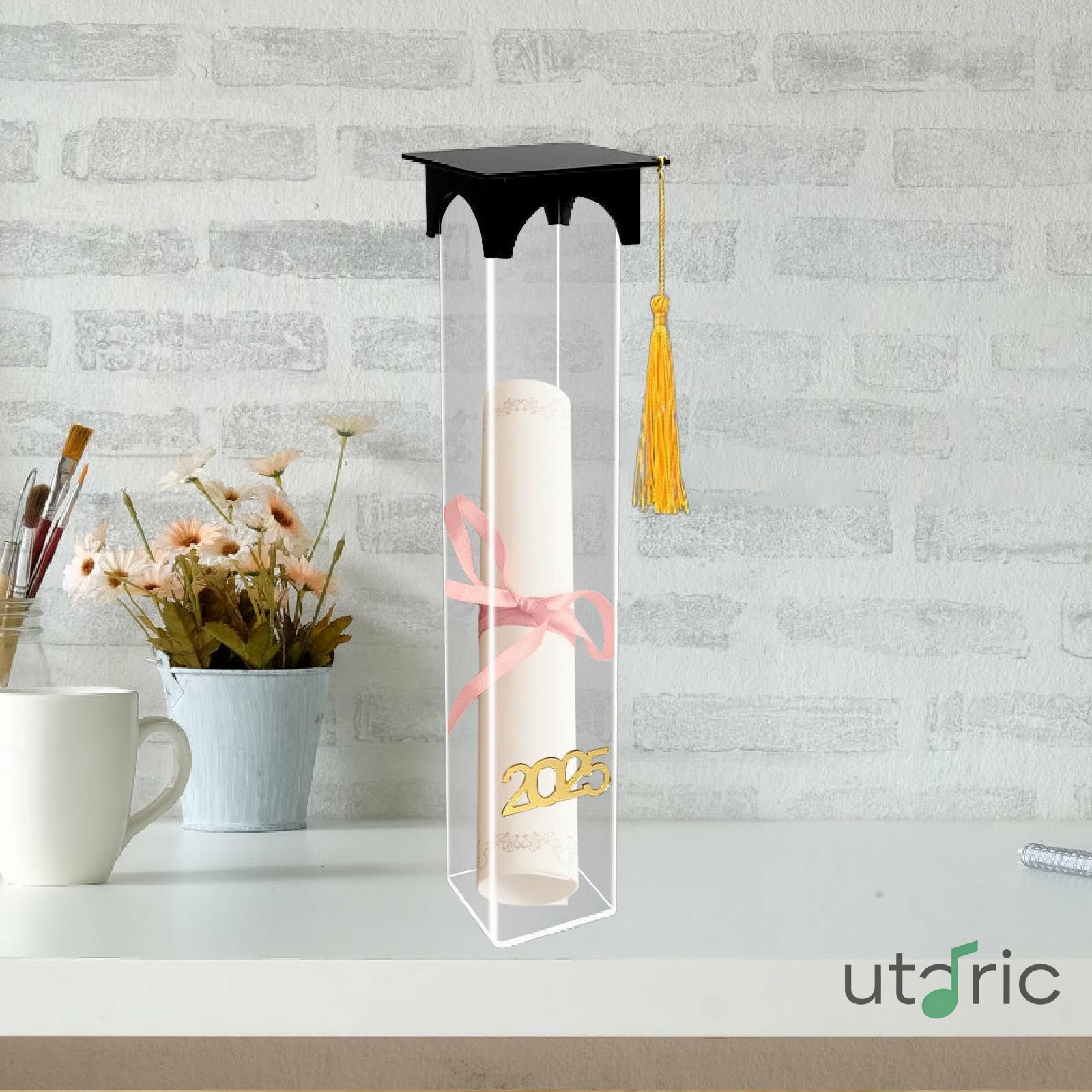 2025年卒業式キャップギフトボックス卒業式デコレーション多目的証明書ディスプレイボックスタッセル付き