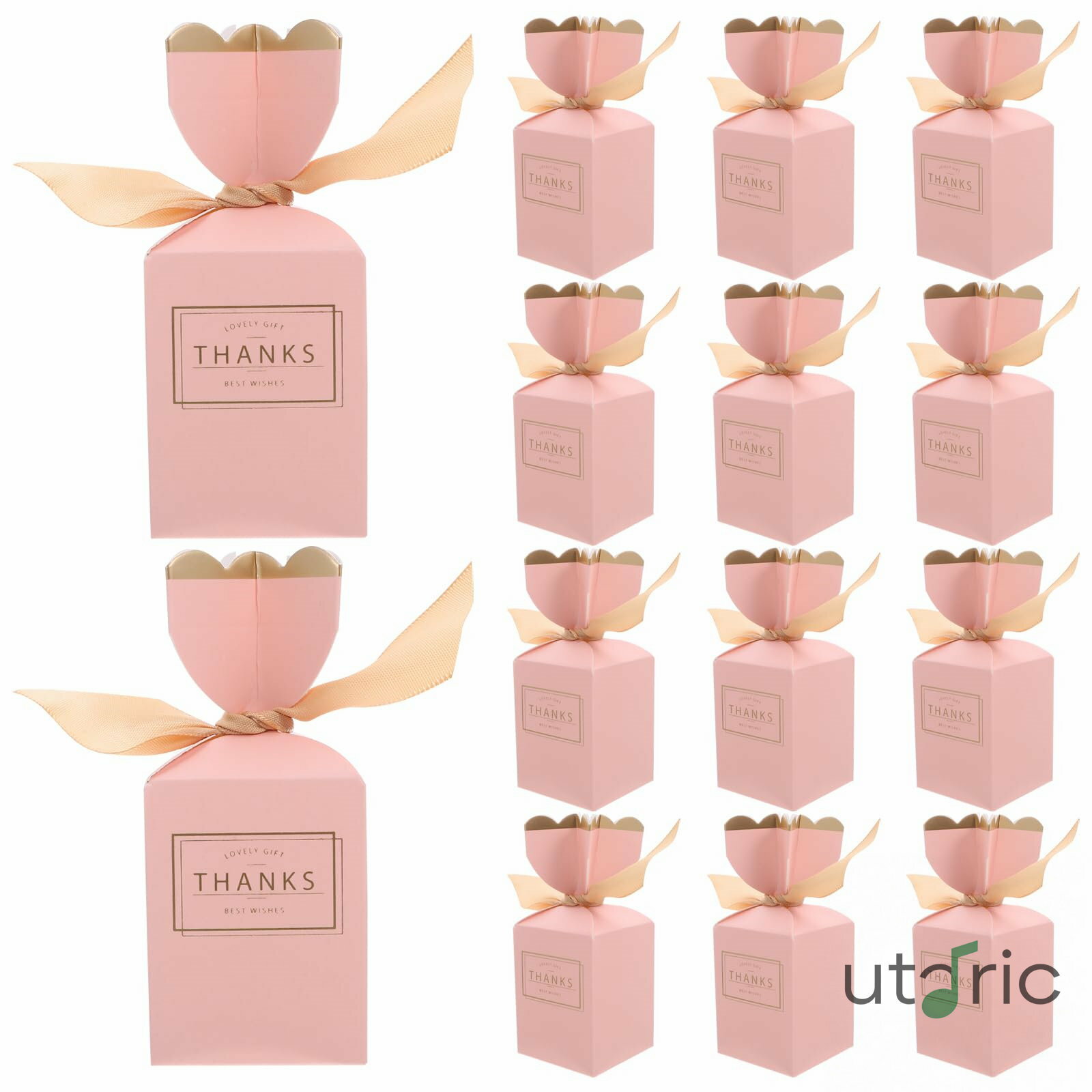 Rakuten - ウェディングキャンディ ボックス20個：リボン付き装飾 ボックス、結婚式、ブライダルシャワー、誕生日、記念日パーティーの装飾用