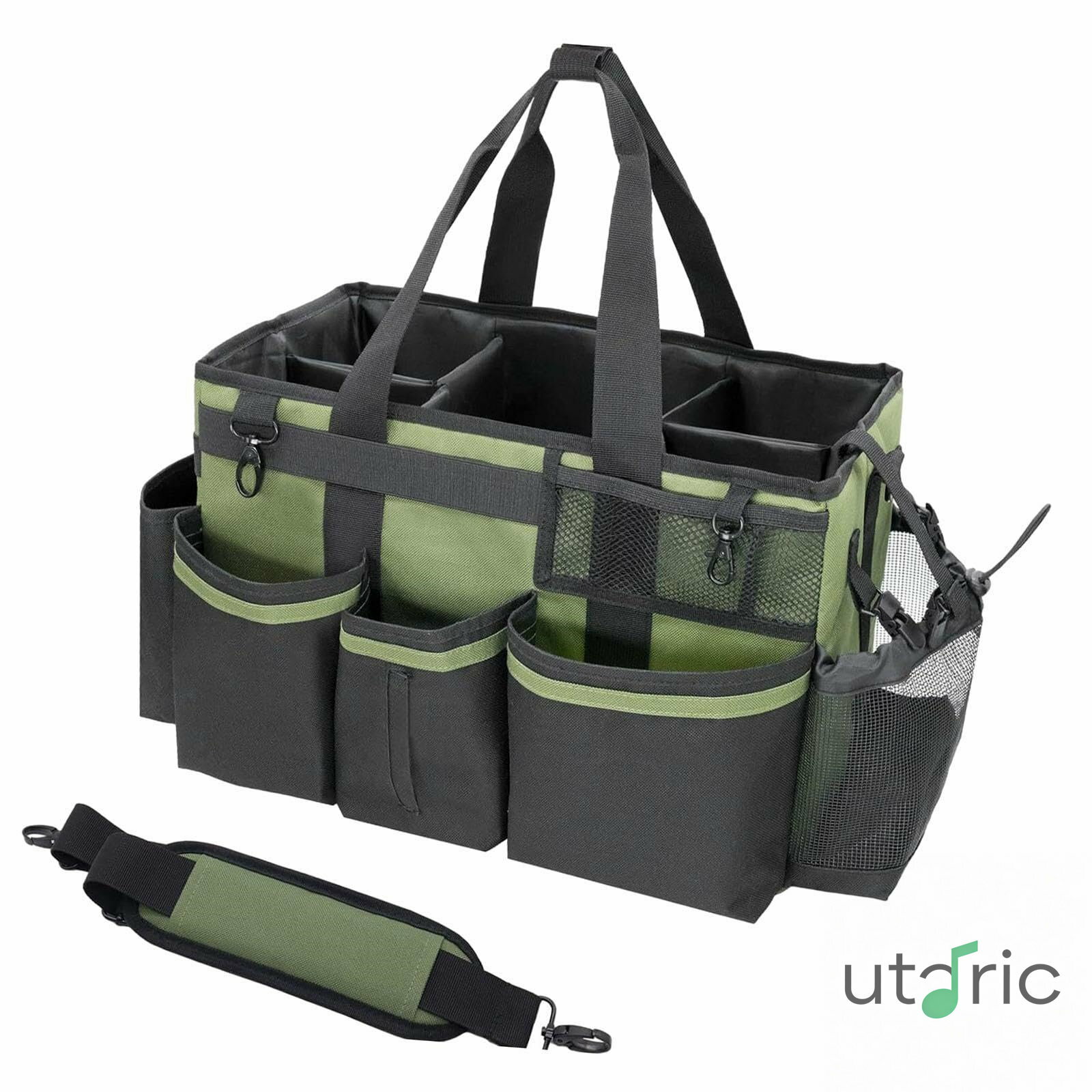 Rakuten - クリーニング収納ボックス ポータブル ハンドル付き ・ 多機能ポケット 防水ポリエステル素材 車内収納 洗車園芸用具収納可能