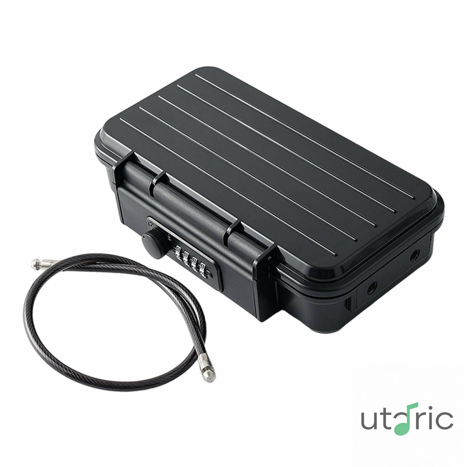 ポータブルロックボックスセキュリティケース、4桁のコード付き盗難防止パスワード収納ボックスオーガ..