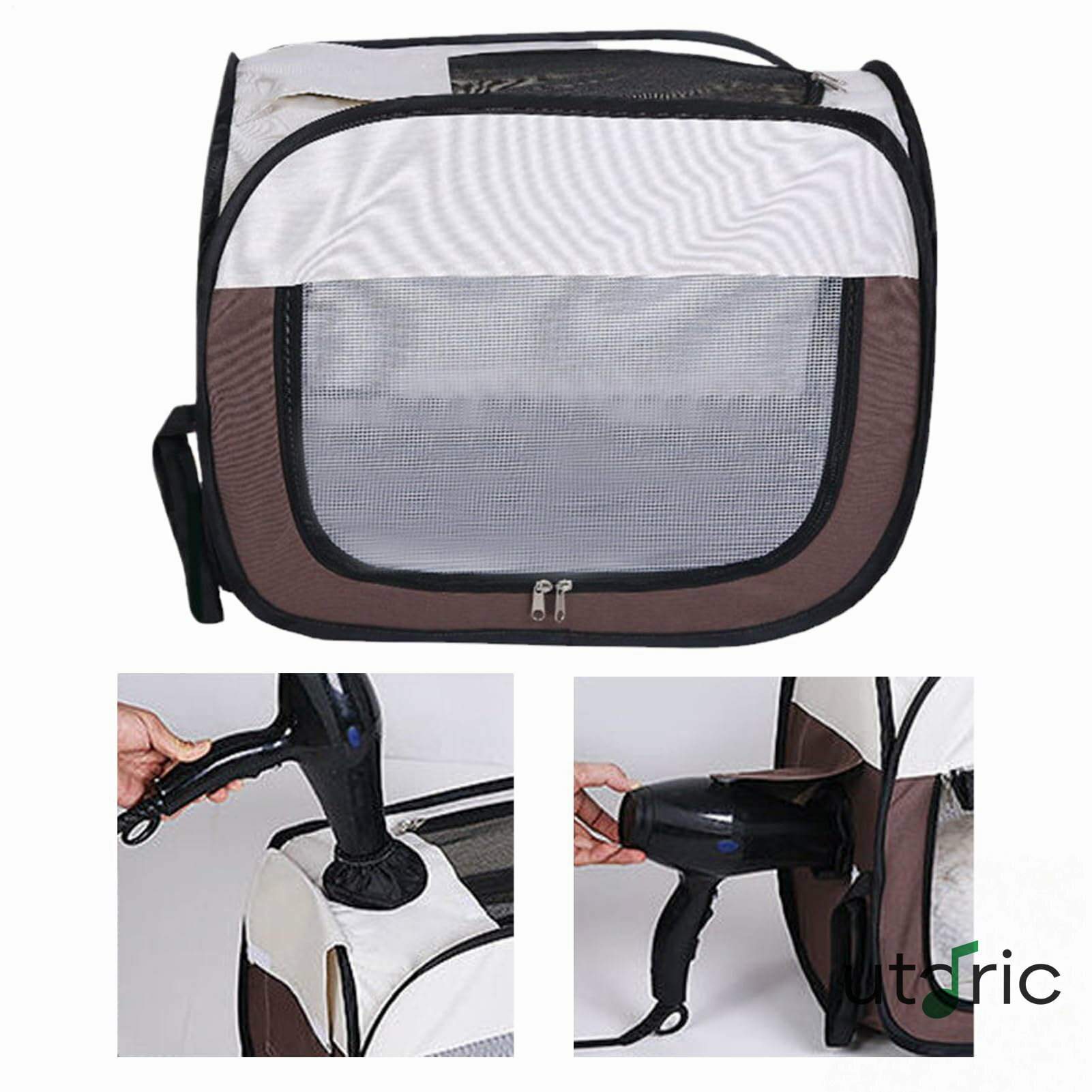 猫用ドライヤーボックス | 猫用ヘアードライヤー付きクリーニングルーム 抜け毛飛散防止 折りたたみ式 ペットバスアクセサリー 小型犬 子猫 旅行 バカンス 屋外 屋内