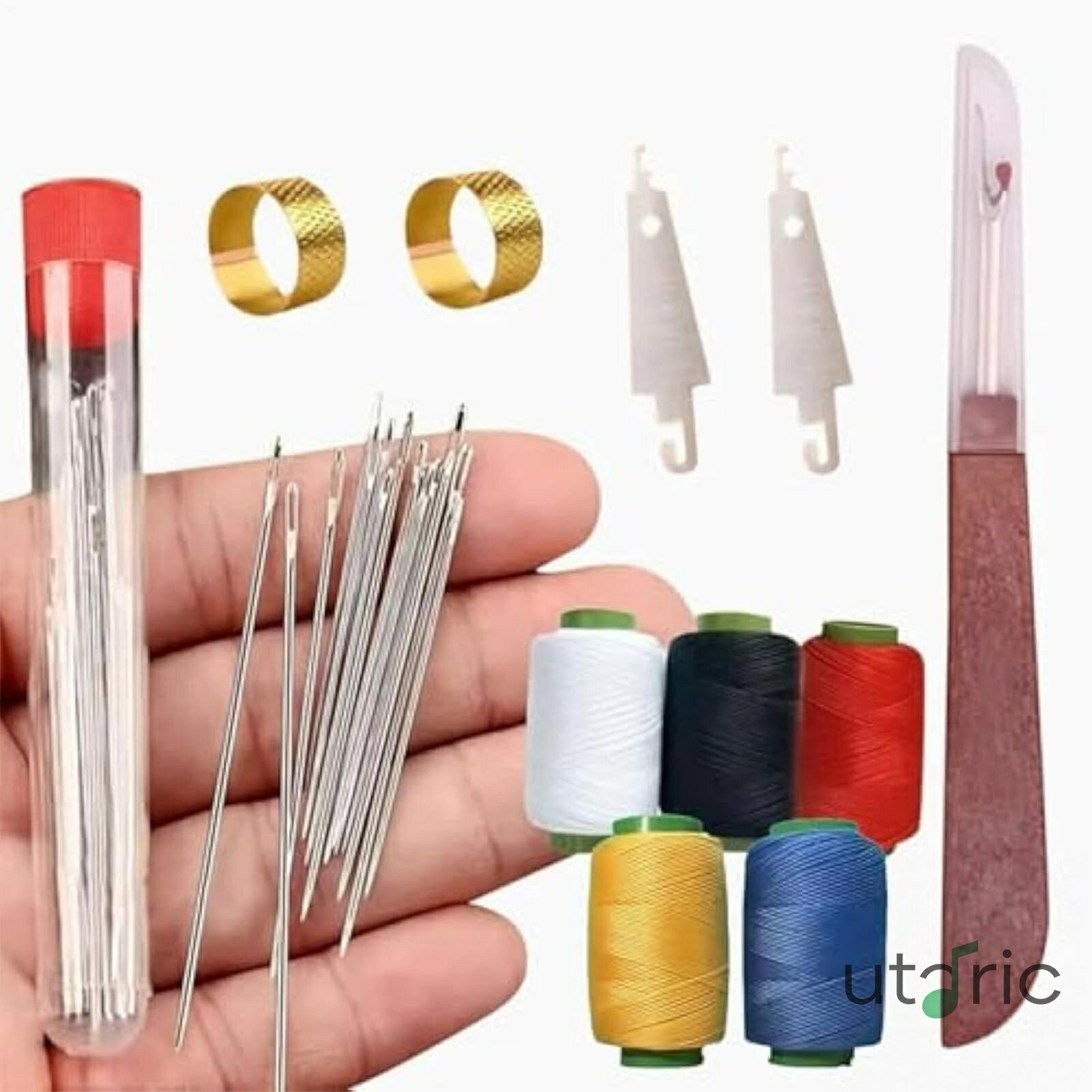 刺繍針 裁縫ツールセット 36点 刺繍針セット 糸ツール - ポータブル多機能編み物クラフトアクセサリー..