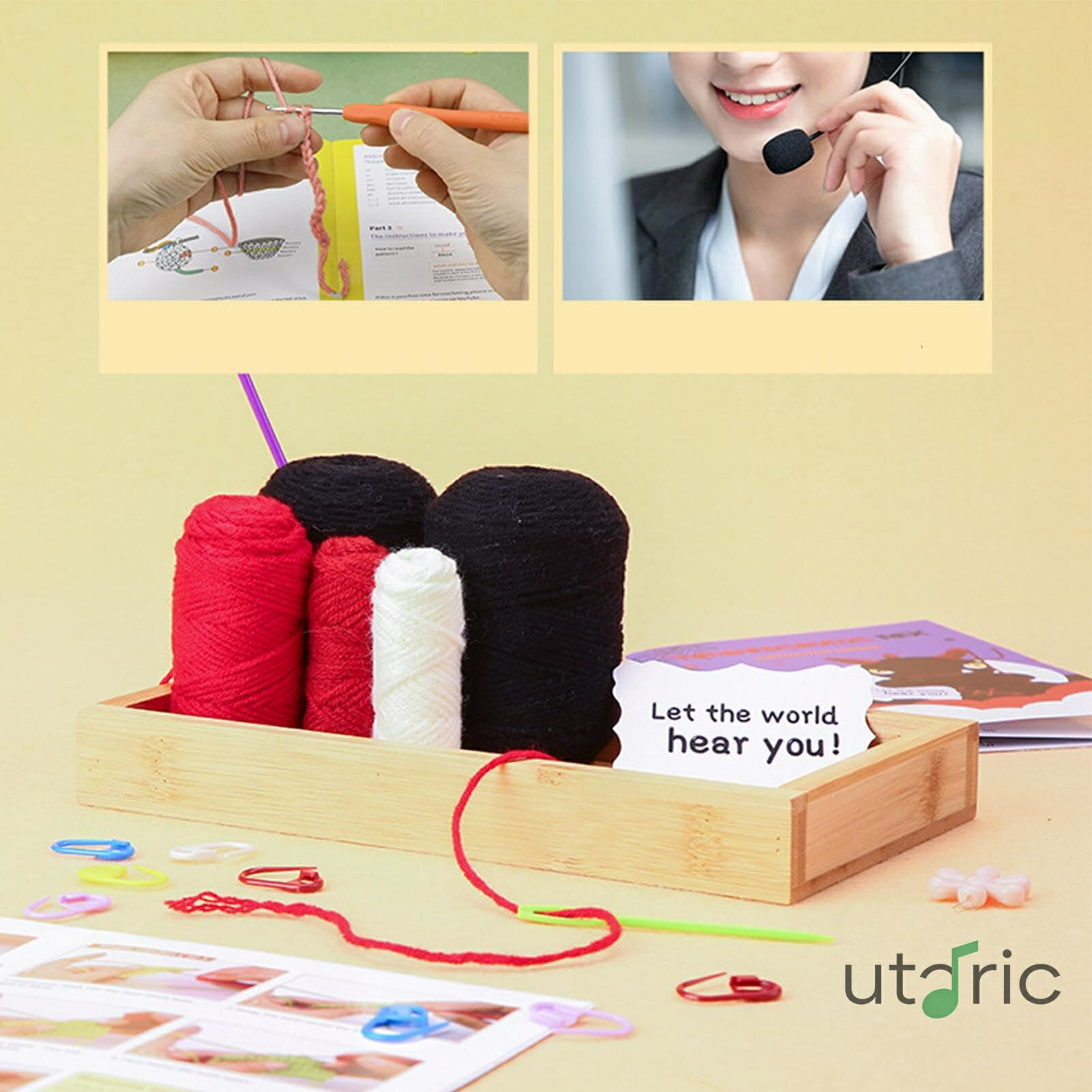 かぎ針編みフックキット、編み物セット 動物のかぎ針編みキット 完全なかぎ針編みスターターキット 初..