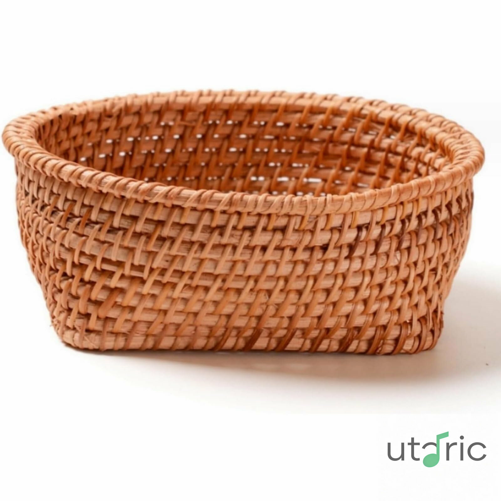 ラウンド 収納バスケット ボックス バスケット 容器 ナチュラル 手作り 天然 フルーツ 小物入れ おもちゃ キャンディ 編み物 キャビネット 卓上 部屋 キッチン クローゼット 洗える (M)