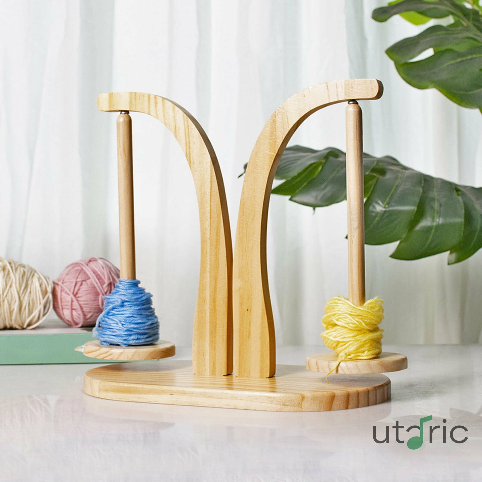 かぎ針編み用糸ホルダー - 磁気ダブル糸ホルダー ディスペンサー振り子 |縫製用ダブルヤーンスピンドル..