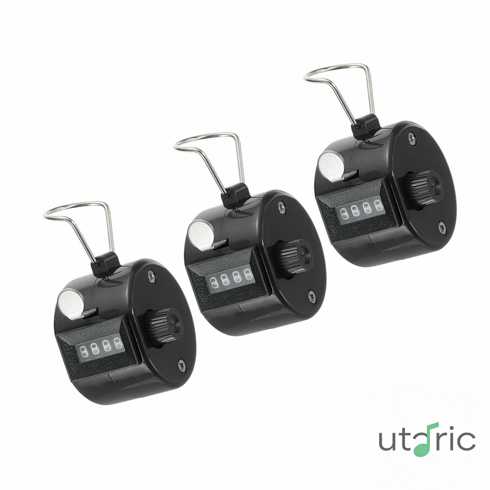 クリッカーカウンター 3個セット ハンドヘルドタリーカウンター 4桁 メカニカルナンバークリックピッチ..