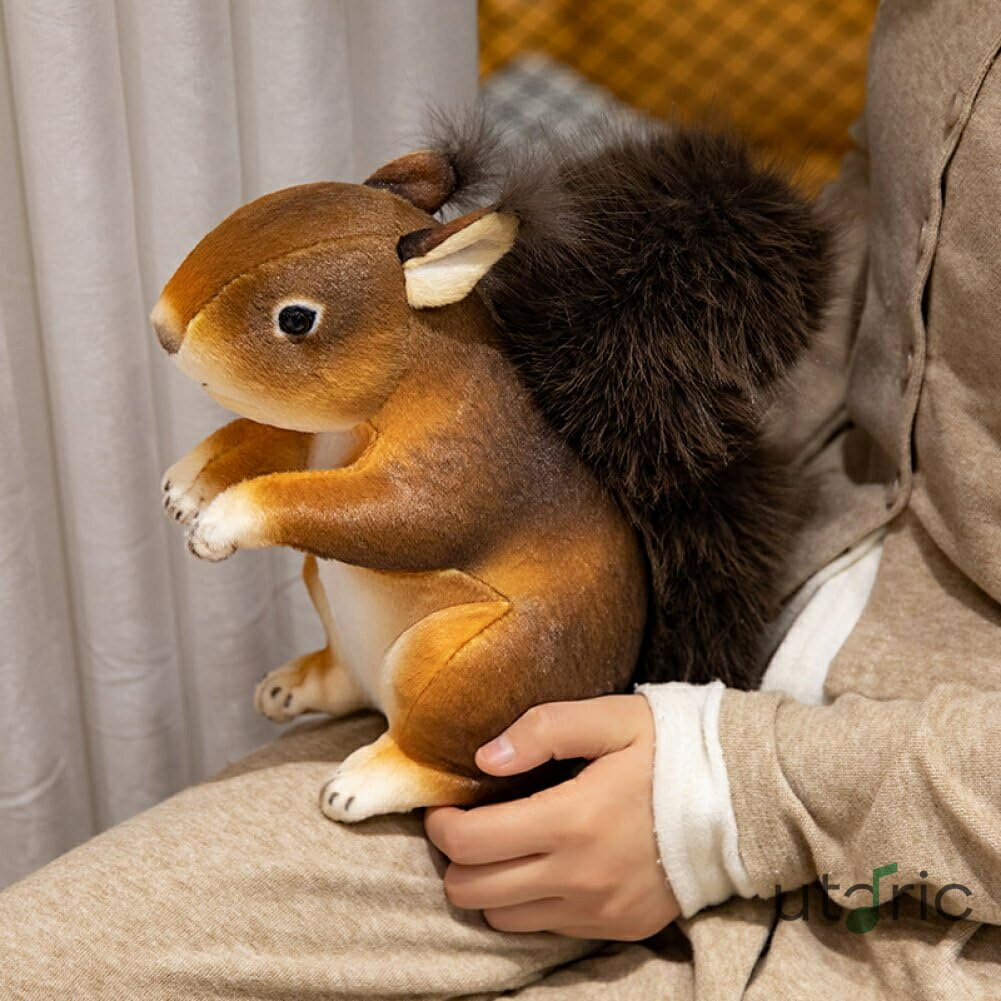 リス ぬいぐるみ 動物モデル かわいい おもちゃ 装飾 クリスマス 子供 ギフト 高さ21cm